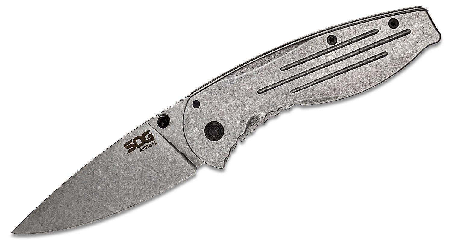 SOG Aegis Frame Lock Folding Knife - Black EDC Pocket Knife for Camping, Hiking & Outdoor Survival | Tactical Utility Knife with Durable Blade