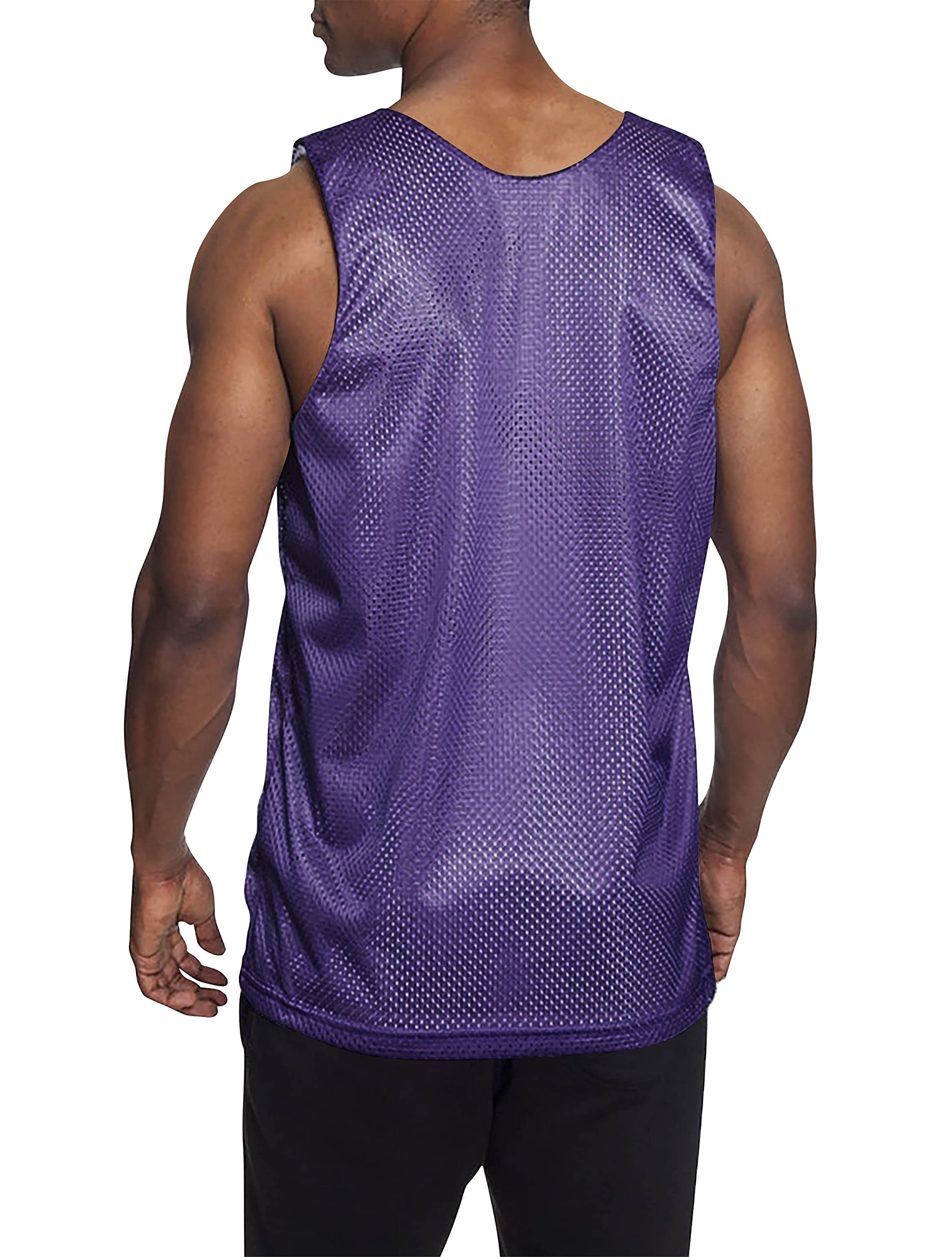 **Men's Reversible Basketball Jersey - Premium Moisture-Wicking Mesh Tank Top for Sports & Streetwear**
