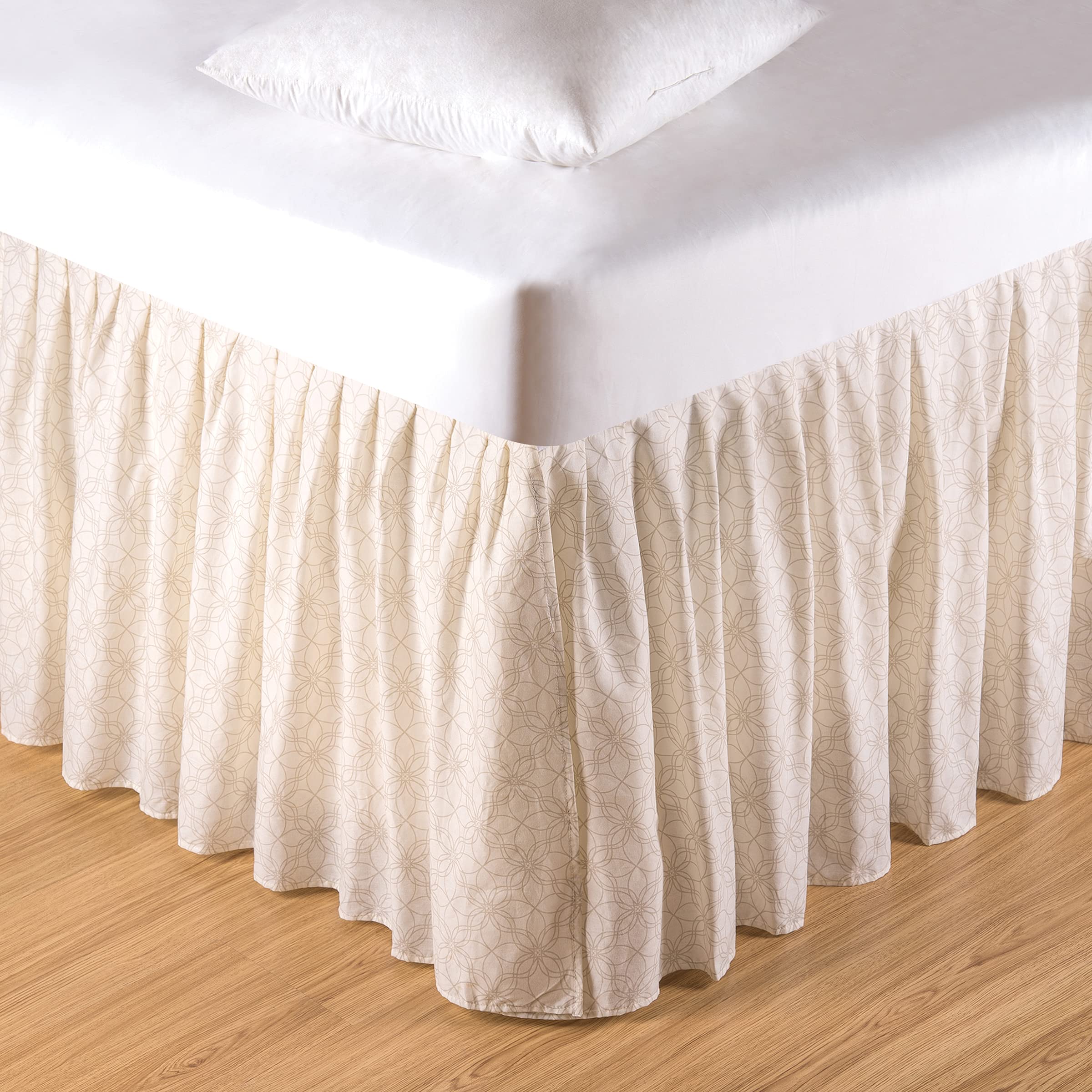 C&F Home Lark Sand King Size Bed Skirt - Premium 18 Inch Drop Dust Ruffle for King Beds - Perfect for Bedroom Decor & Hotel Styling