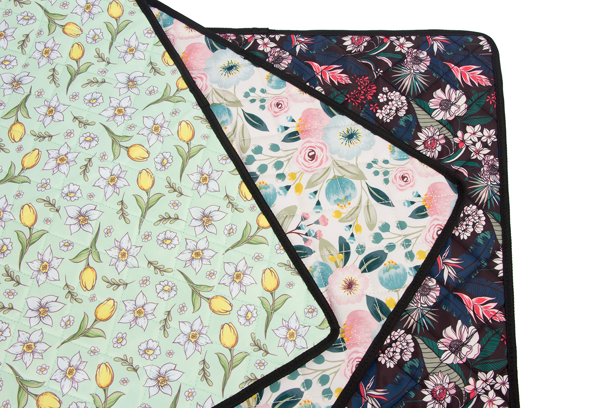 PACMAXI Water-Resistant Sewing Machine Pad with Storage Pockets - Floral Beige Sewing Table Mat for Organizing Threads, Needles & Accessories | Perfect for Quilting, Crafting & Home Sewing Projects