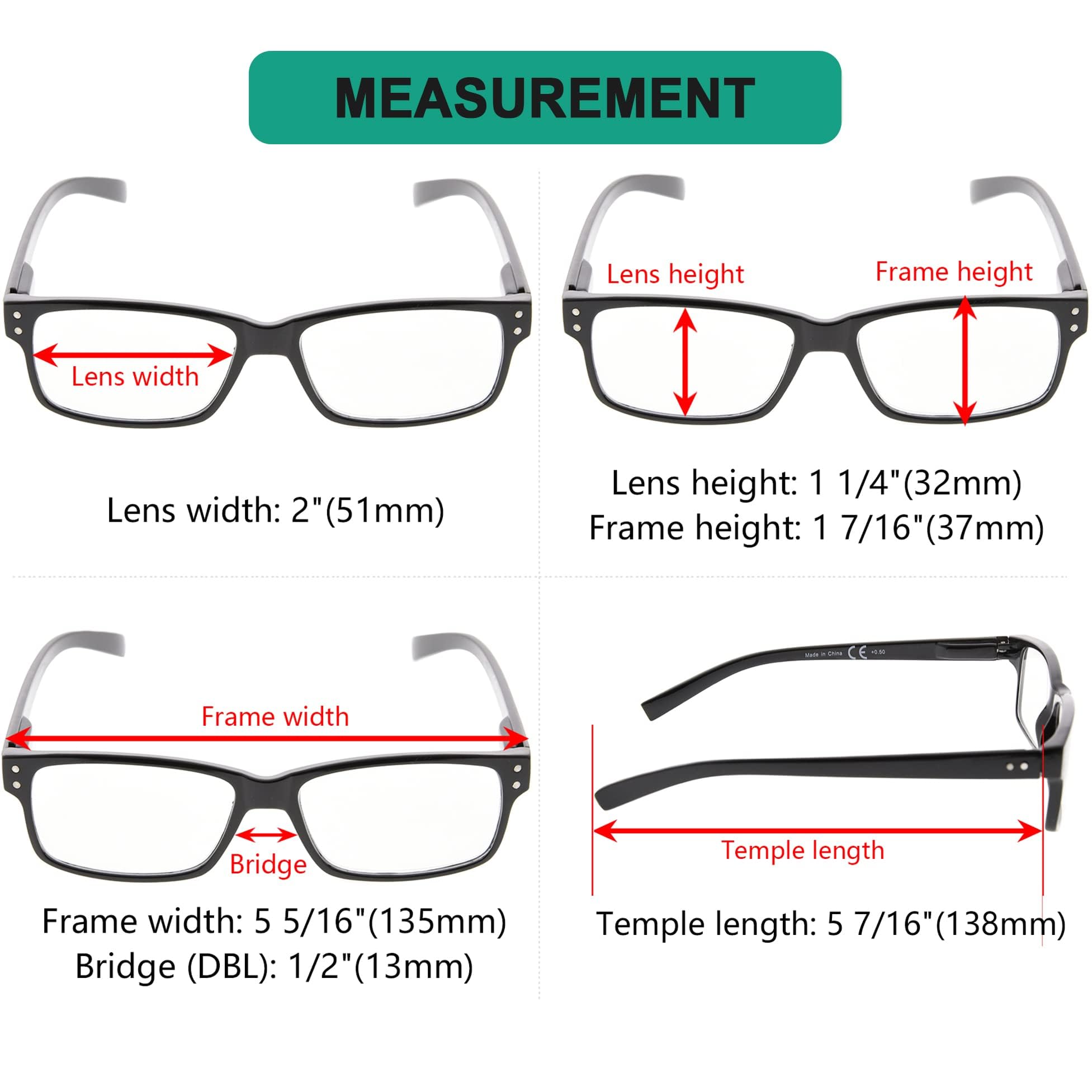 Eyekepper 5 Pack Reading Glasses for Men & Women - Spring Hinged Cheater Glasses with Case - Lightweight Readers + Sunglasses for Reading, Driving & Outdoor Activities