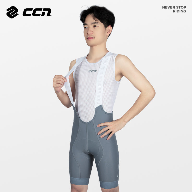 NOVA PRO Grey Men's Bib Cycling Shorts - Comfortable & Breathable for Road & Mountain Biking