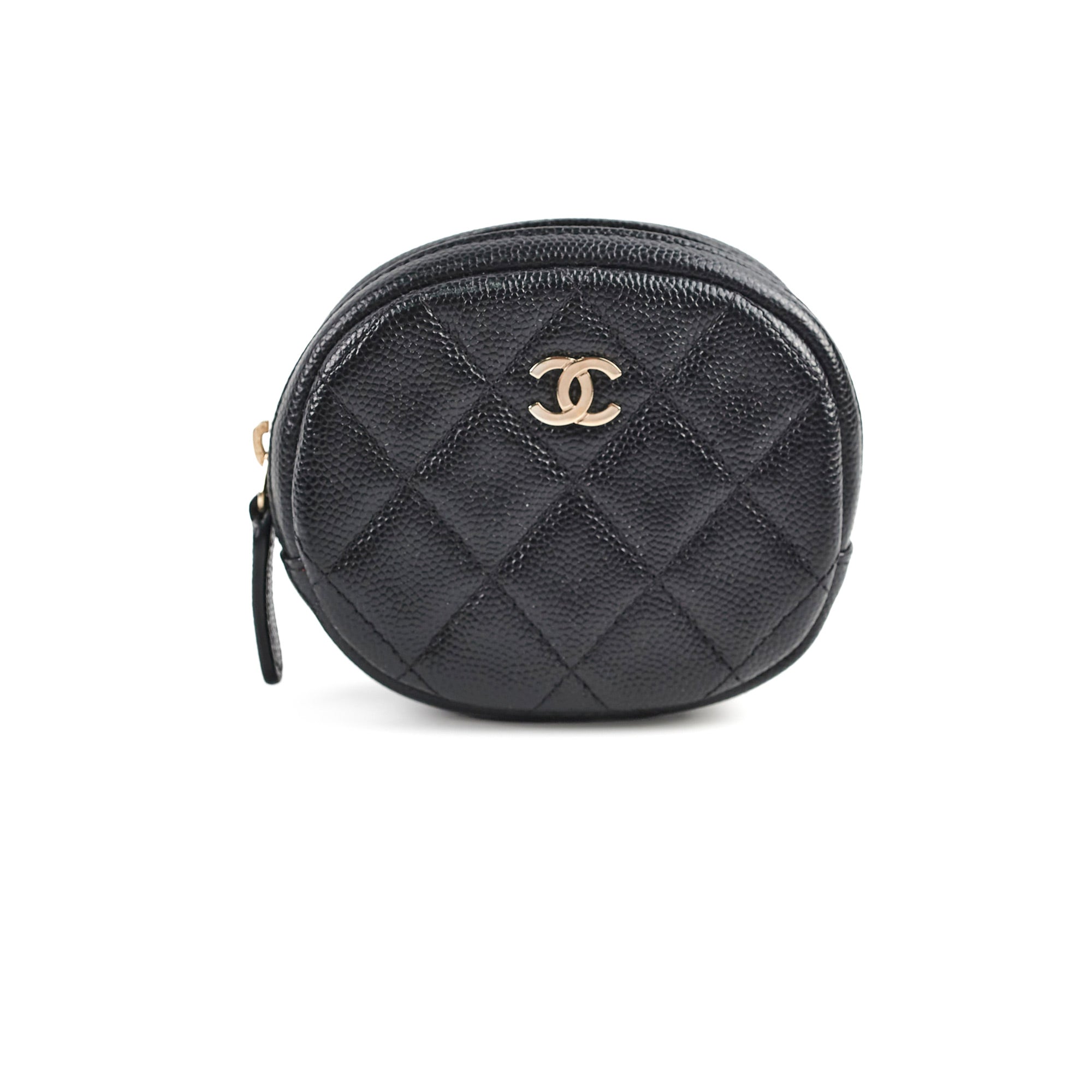 Chanel Caviar Leather Round Coin Purse - Black Luxury Wallet for Women | Perfect for Parties, Travel & Everyday Use