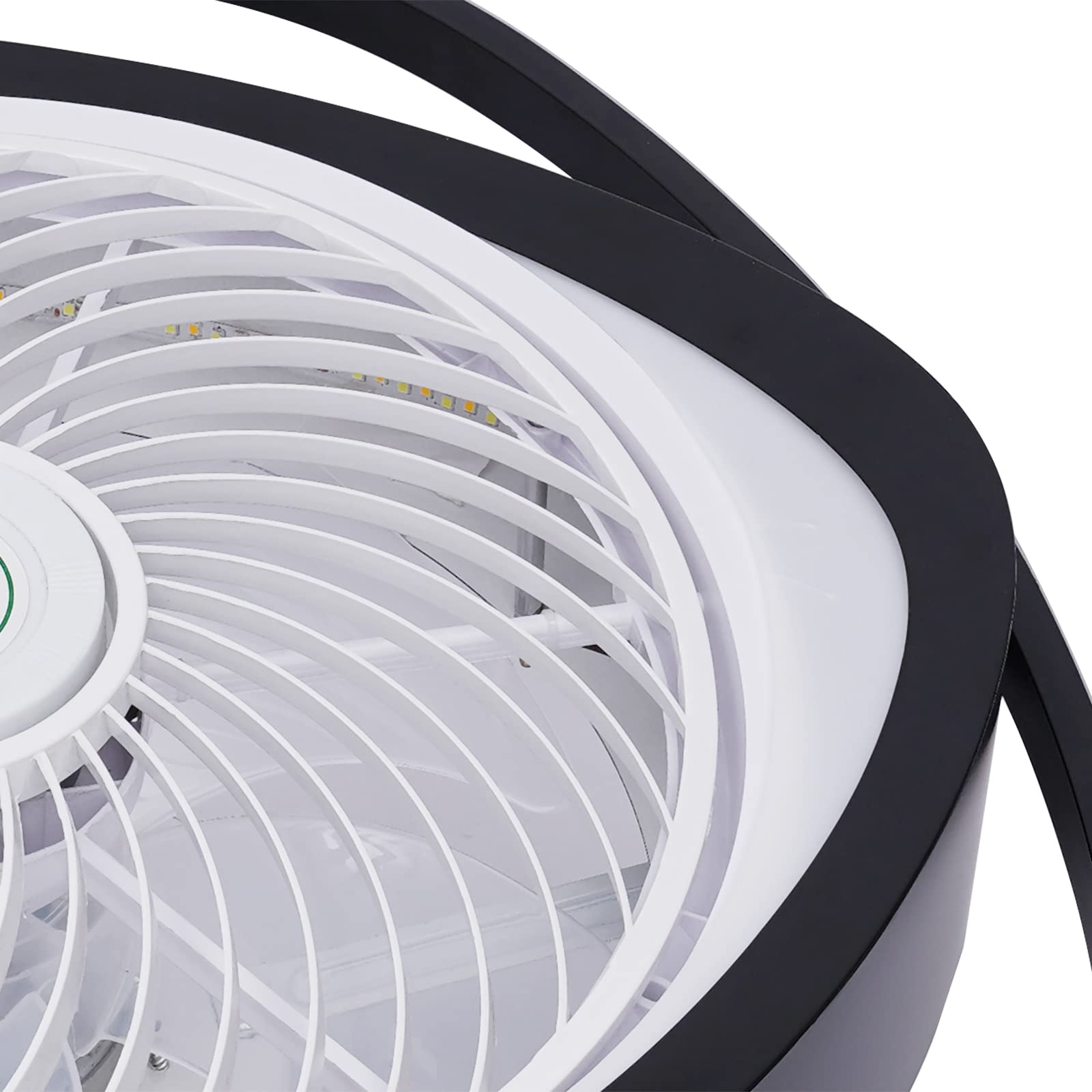 45W Invisible Ceiling Fan with Light - 21.65 Inch Remote Control, 3 Color Dimmable LED Lighting (3000K-6500K), Acrylic Blades, Metal Shell, Semi Flush Mount, 3-Speed Indoor Low Profile Fan with Timer - Perfect for Bedroom, Living Room, and Office Spaces