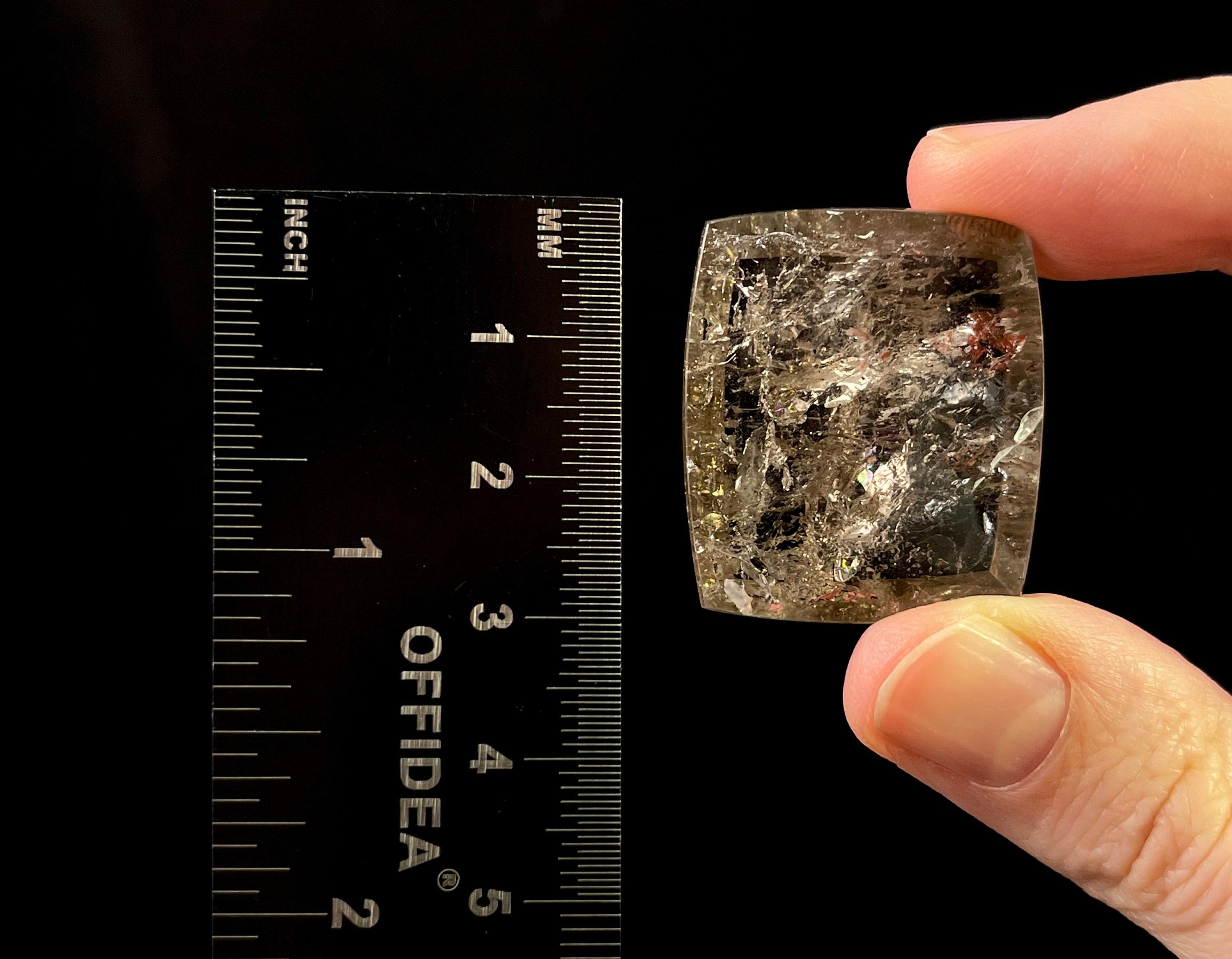 Natural Pink Fire Quartz Crystal Square Cabochon - 52052 Gemstone for Jewelry Making, Healing, Meditation & Spiritual Gifts