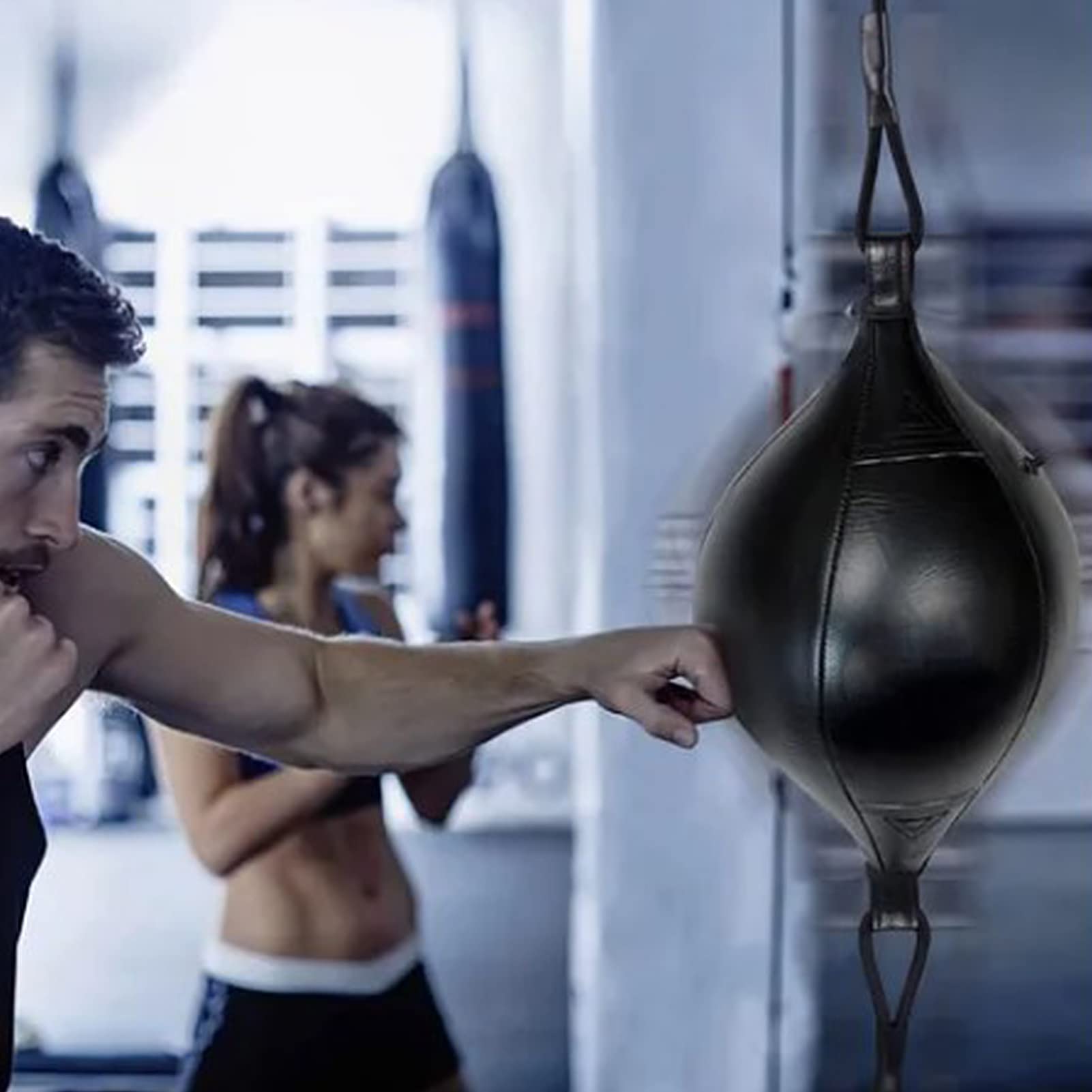 Double End Boxing Ball - Speed & Striking Training Punching Bag for Home Gym, Athletes & Sports Enthusiasts | Includes Ceiling Rope & Pump | Perfect for Boxing, MMA, Fitness & Cardio Workouts