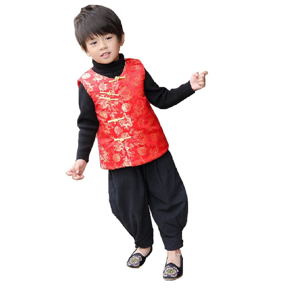 Winter Boys Quilted Jacket - Dragon & Phoenix Embroidered Thick Coat for Kids | Warm Chinese Qipao Style Outerwear for Cold Weather Playdates & Holiday Events