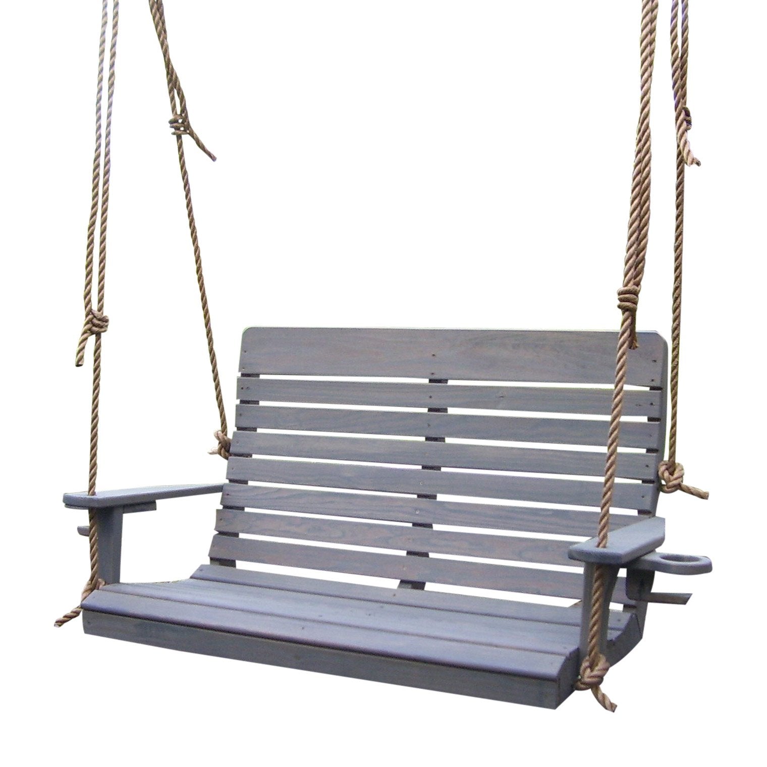 A & L Furniture Pressure Treated Pine Highback Porch Swing - Outdoor Patio Garden Bench for Relaxing in Backyard, Deck or Porch