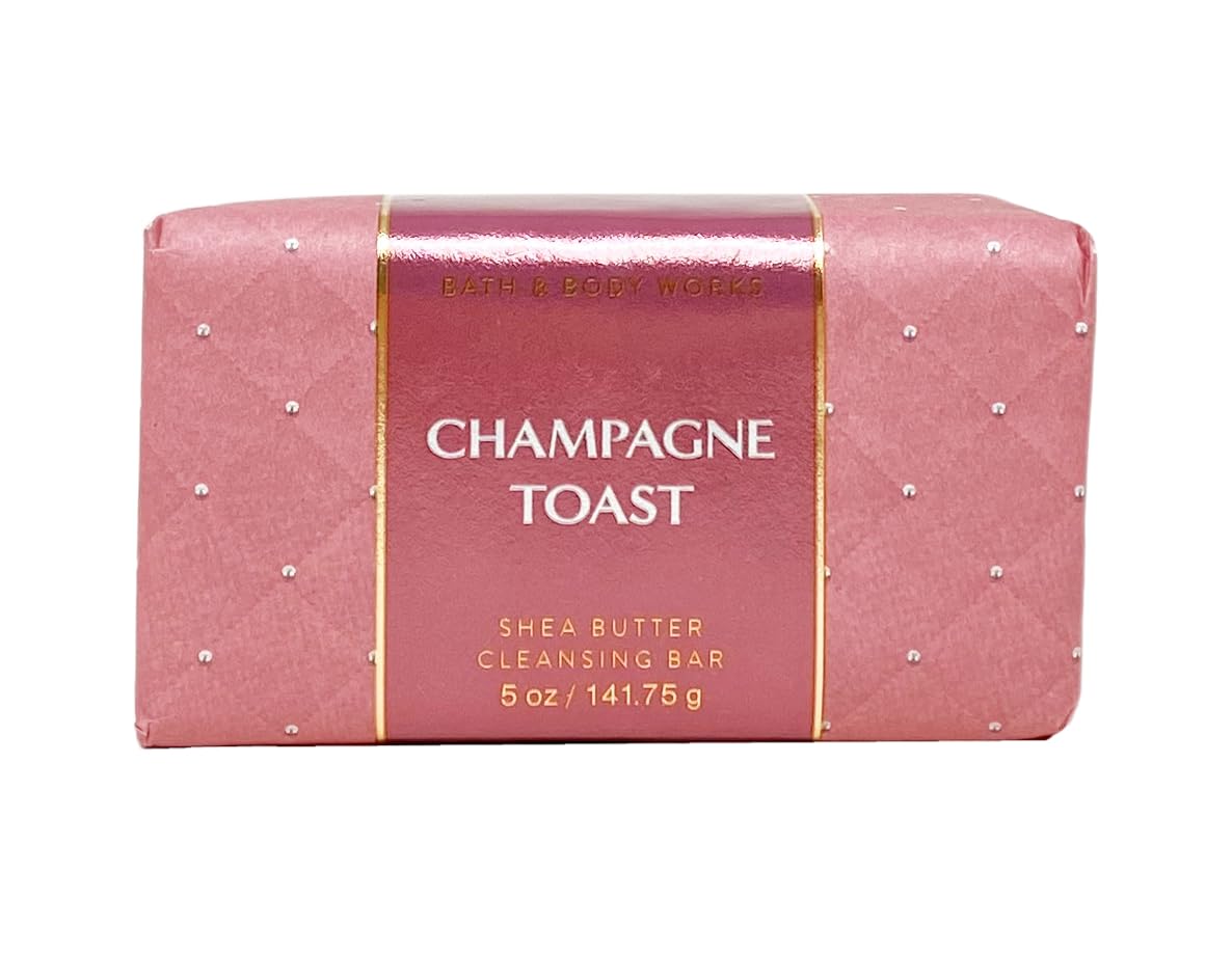 Bath and Body Works CHAMPAGNE TOAST Shea Butter Soap Bar Set of 2 - 5 oz (141.75g) Each, Moisturizing Pink Cleansing Bars for Soft Skin | Perfect for Gifts, Spa Day & Luxury Bath Time