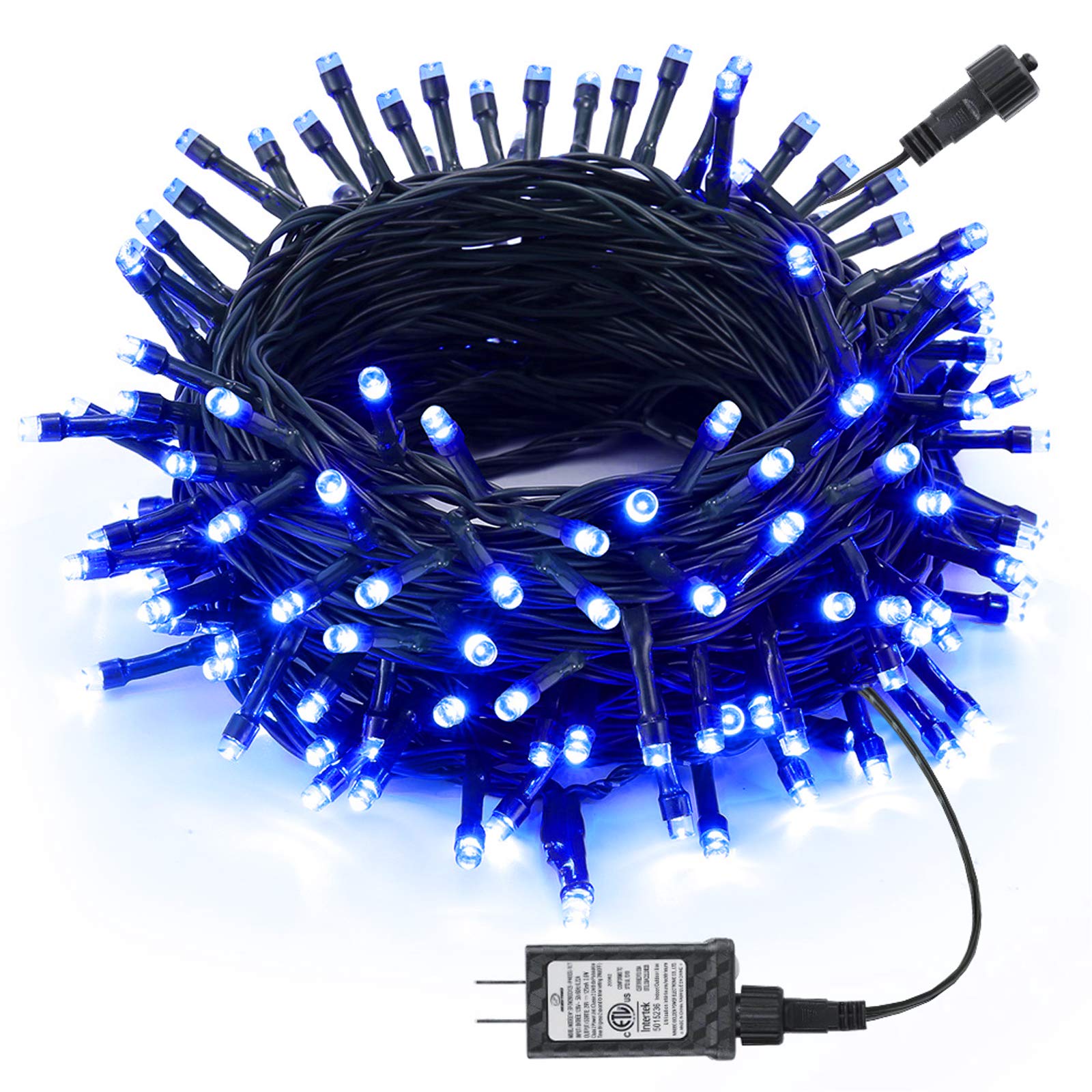 Joomer 82ft 200 LED Blue Christmas String Lights - 8 Lighting Modes with Timer, Waterproof Outdoor Fairy Twinkle Lights for Xmas Tree, Holiday Decorations - Perfect for Indoor/Outdoor Christmas Decor, Garden Parties & Winter Weddings