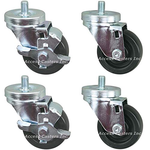 Silver King 10314-63 Replacement Caster Kit - Heavy Duty Wheels for Industrial Carts, Furniture, and Equipment - Perfect for Warehouses, Workshops, and Home Use