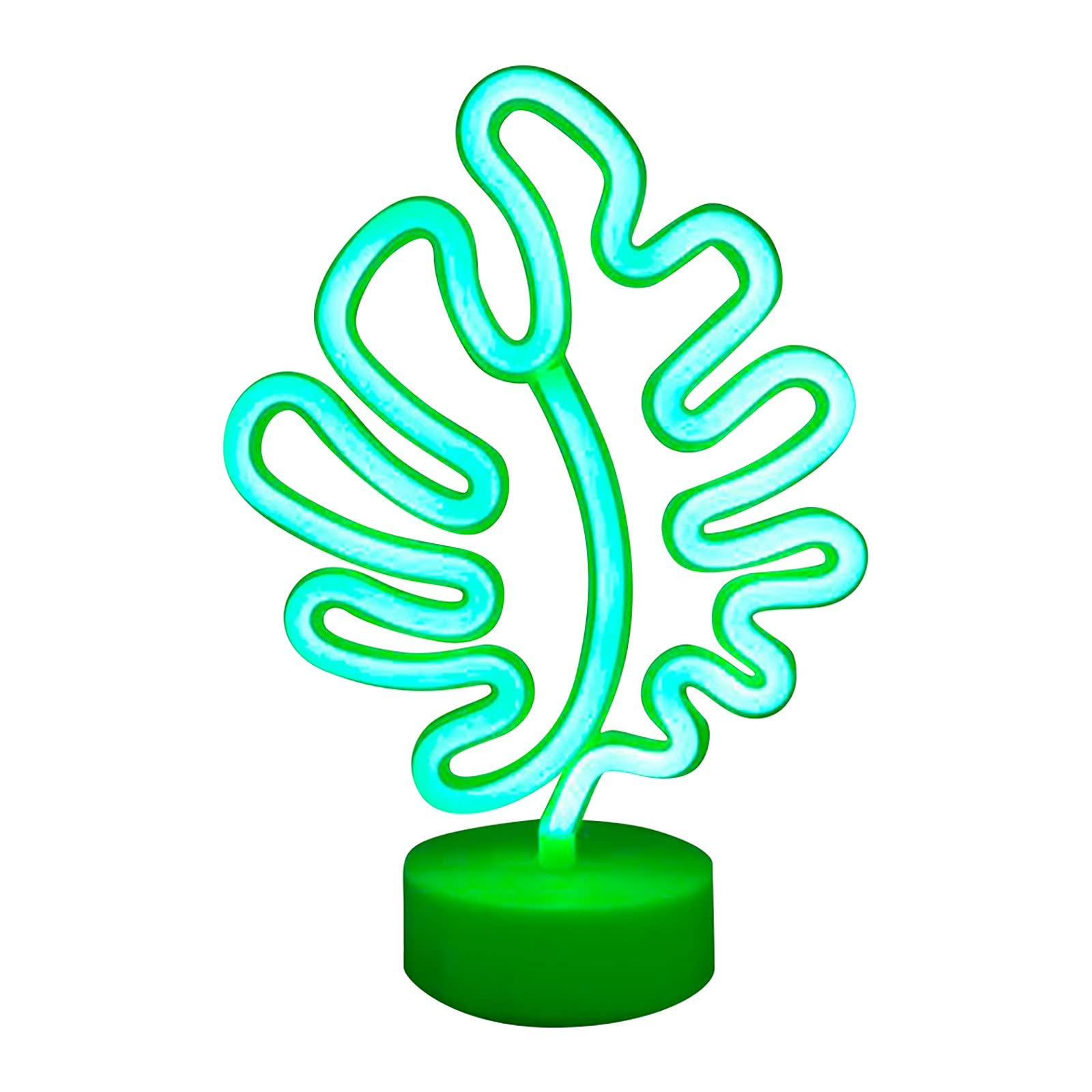 Round LED Green Leaf Neon Light - Decorative Lantern Style Christmas Turtle Night Light - Korean LED Hanging Decor - Perfect Gift for Mom (Green, One Size) - Ideal for Bedroom, Living Room, Party & Holiday Decorations