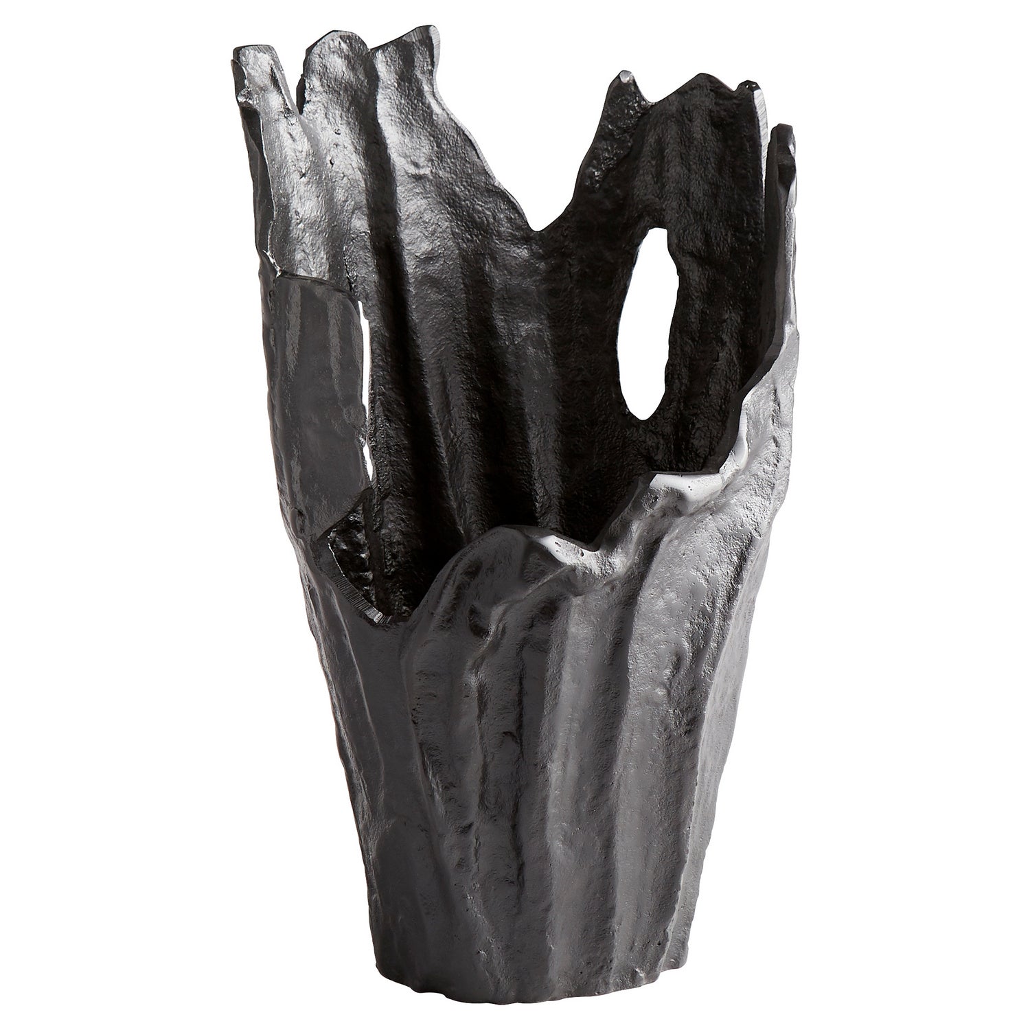 Cyan Design 11155 Pyroclastic Monochrome Vase - Black Small Ceramic Home Decor for Modern Living Room, Dining Table & Office Desk Centerpiece