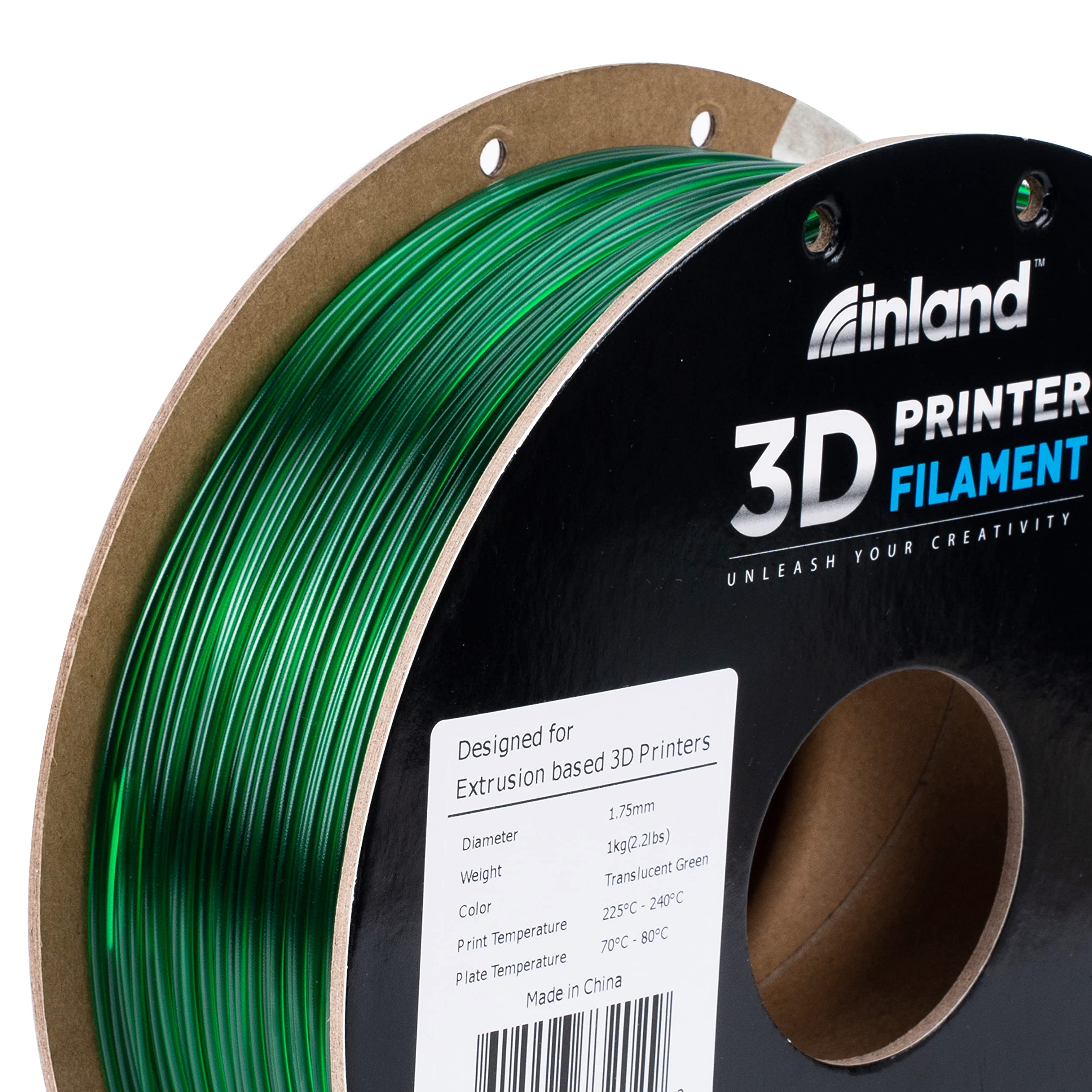 Premium PETG Filament 1.75mm for 3D Printing - Translucent Green 1KG Spool with High Precision (±0.03mm) - Ideal for Functional Prototypes, Cosplay Props & DIY Projects