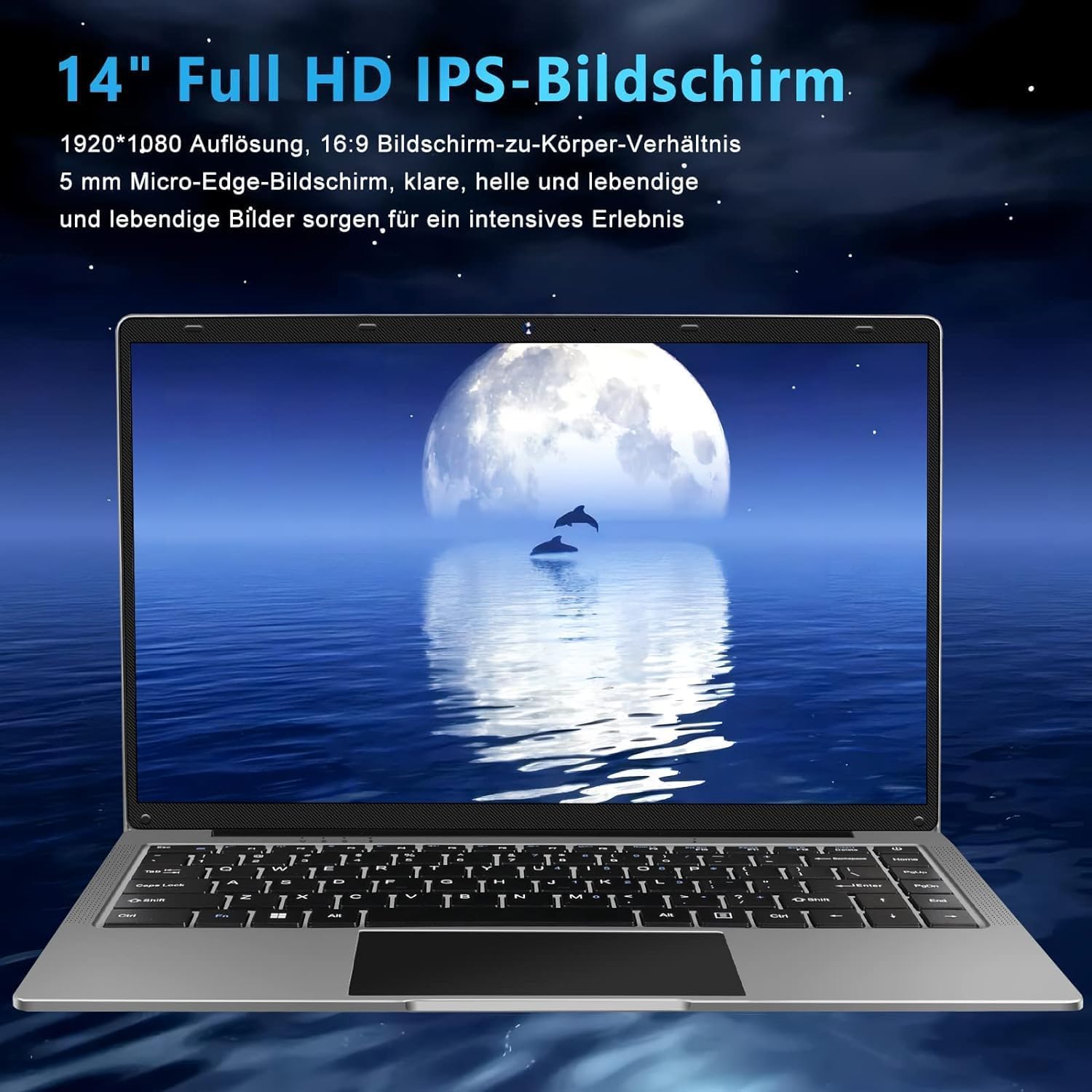 WOZIFAN Windows 11 Laptop 14 Inch Notebook - 256GB SSD with 1TB Expandable Storage, Dual Band WiFi (2.4G+5G), Bluetooth 4.2, USB & HDMI Ports, 1920x1080 FHD Display - Includes Wireless Mouse (Gray) - Perfect for Work, Study & Entertainment
