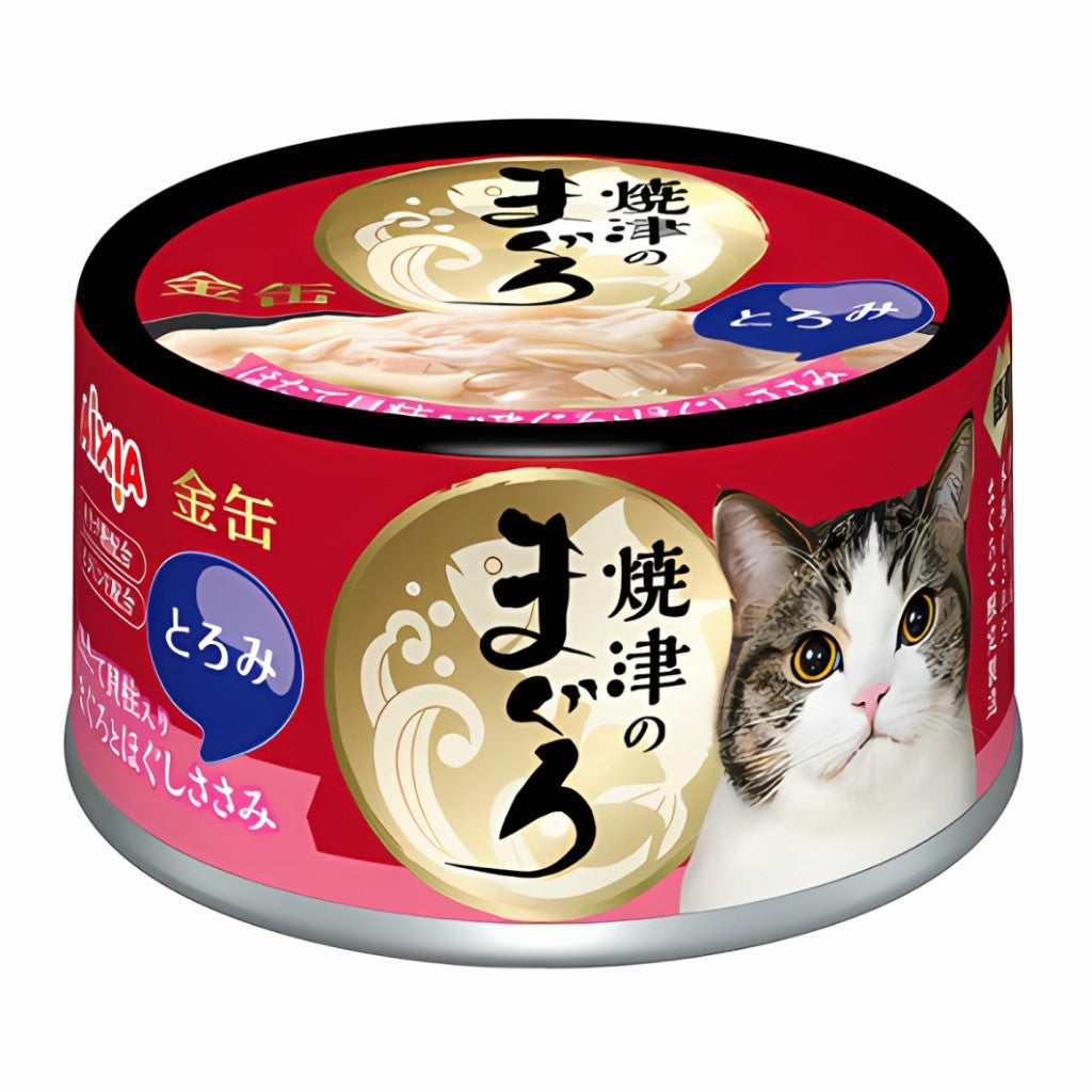 **Premium Aixia Yaizu No Maguro Wet Canned Cat Food 70g – Rich Sauce, Thin Jelly, Savory Tuna & Chicken Breast – Delicious & Nutritious for Adult & Senior Cats – Perfect for Mealtime or Treats**
