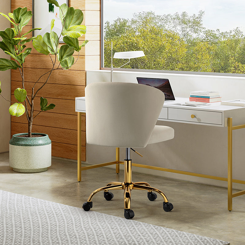 Premium Chandra Velvet Office Chair - Ergonomic Executive Desk Chair with Lumbar Support for Home & Office Workspaces - Comfortable Modern Computer Chair for Long Hours of Sitting