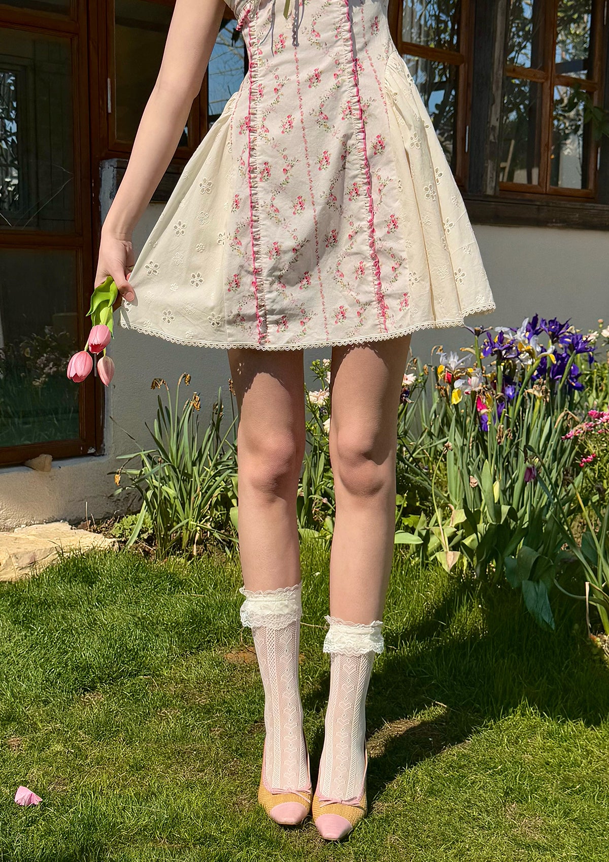 Elegant Rose Print Shaved Ice Dress for Women - Summer Flowy Maxi Dress for Beach, Vacation, and Casual Wear