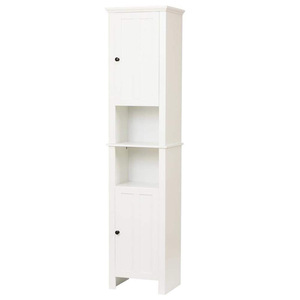 Winsome House White Wood Tall Bathroom Storage Cabinet - Perfect for Organizing Towels, Toiletries & Bathroom Essentials in Modern Homes