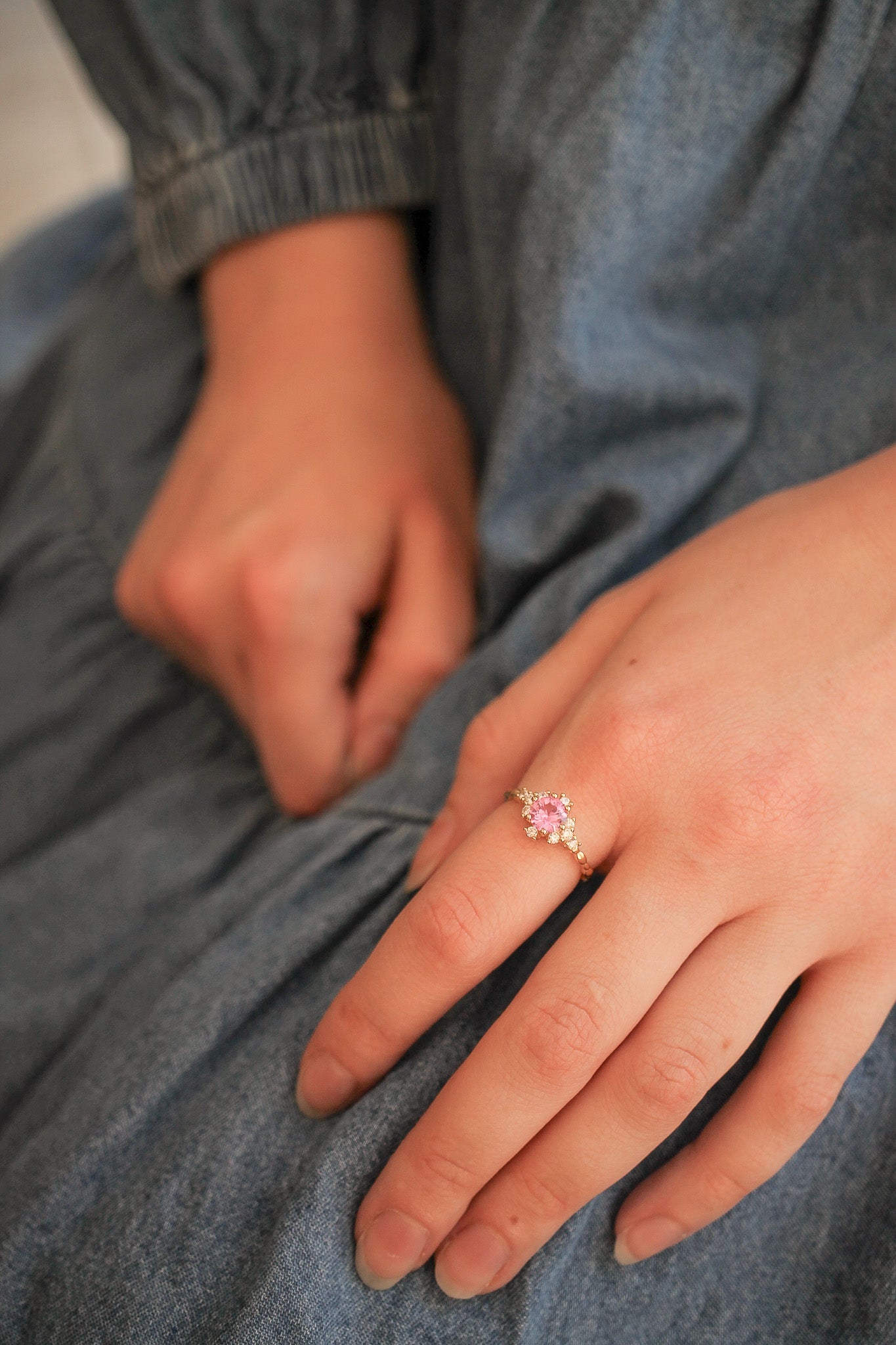 Pink Sapphire Calliope Ring | Elegant Sterling Silver Jewelry for Women | Perfect for Weddings, Anniversaries & Special Occasions