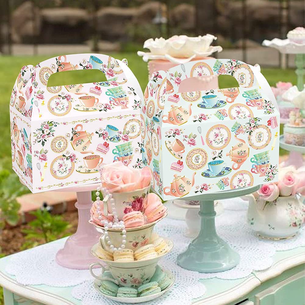 12 PCS Tea Party Favor Boxes - Elegant Tea Party Supplies for Bridal Showers, Baby Showers & Birthday Parties - Perfect for Afternoon Tea, Garden Parties & Special Celebrations
