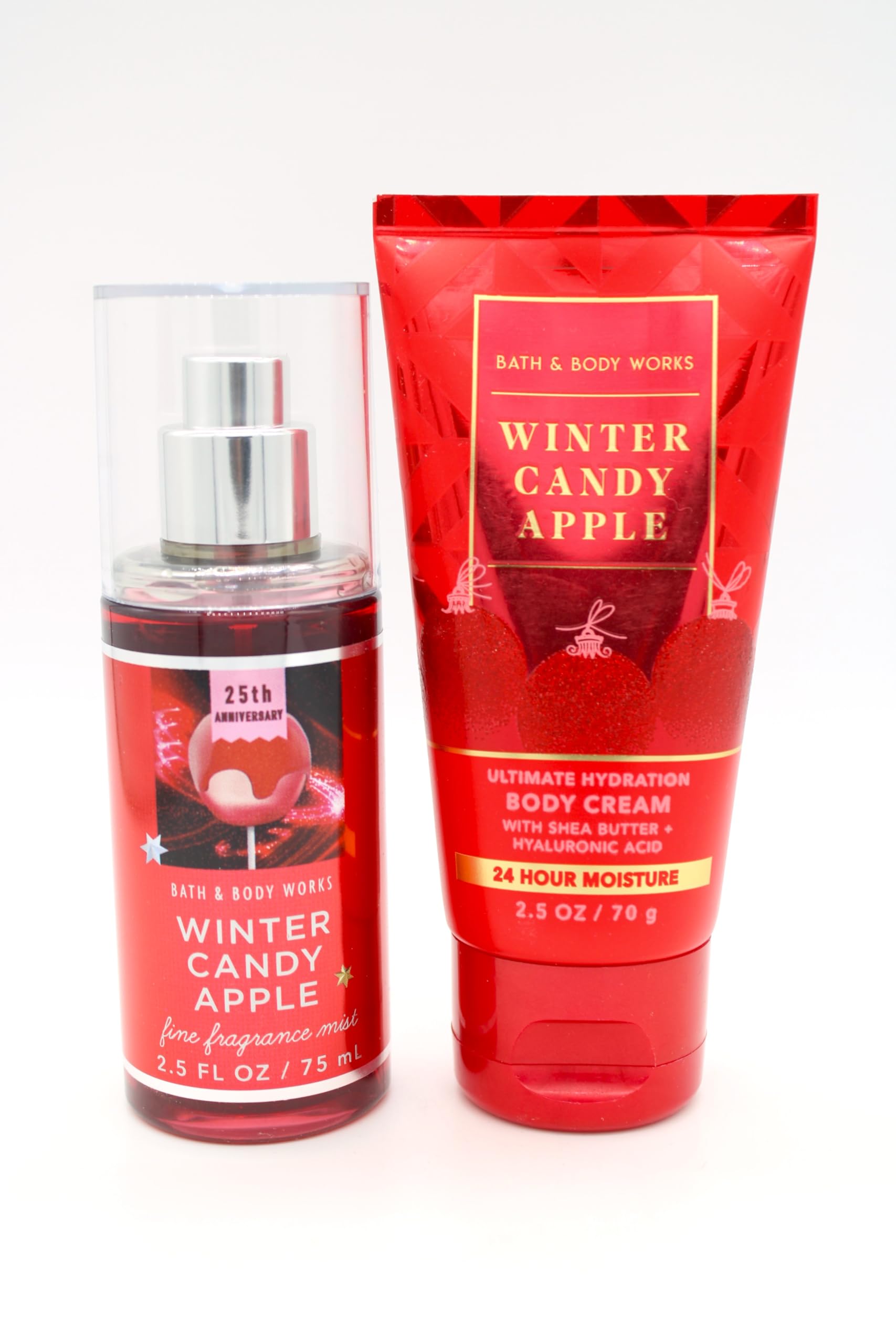 Winter Candy Apple Scented Body Cream & Fragrance Mist Travel Set - Bath & Body Works Mini Duo for Holiday Gifts, Vacation Essentials & On-the-Go Pampering