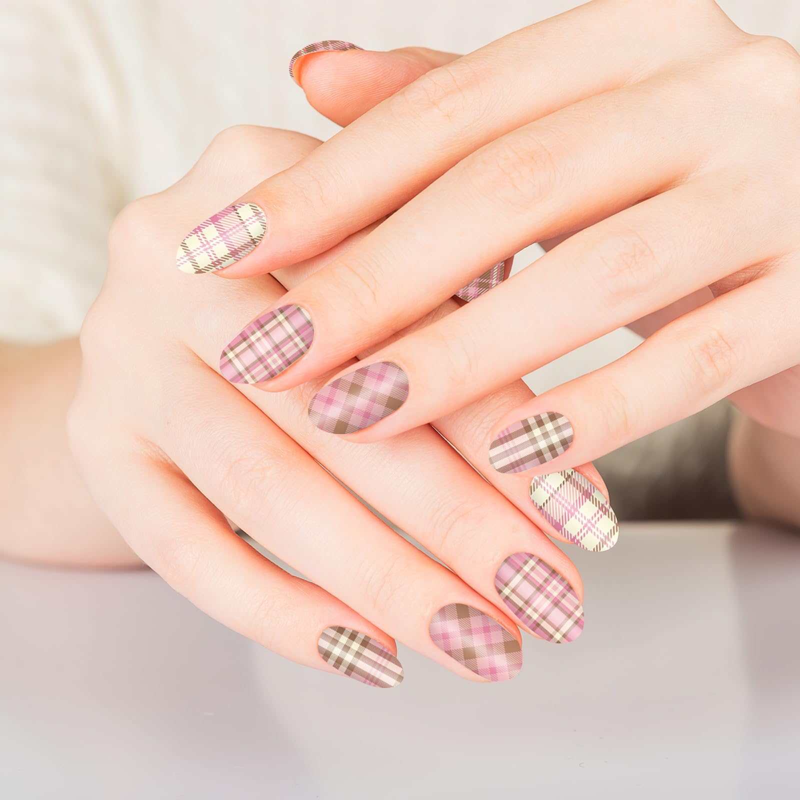 4 Sheet Plaid Nail Art Stamping Plates Kit - Rectangle DIY Nail Design Plates with Argyle & Fashion Patterns for Manicure & Salon Use | Perfect for Nail Art Enthusiasts & Professional Stylists