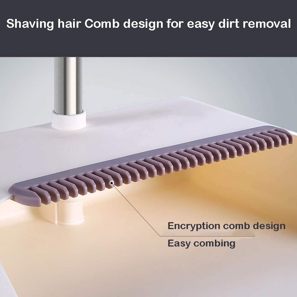 NLIAN Broom and Dustpan Set with Extended Handle - Built-in Wisp Scraper for Pet Hair Removal - Hardwood Floor & Tile Cleaning Supplies - Perfect for Kitchen, Bathroom, and Home Cleaning