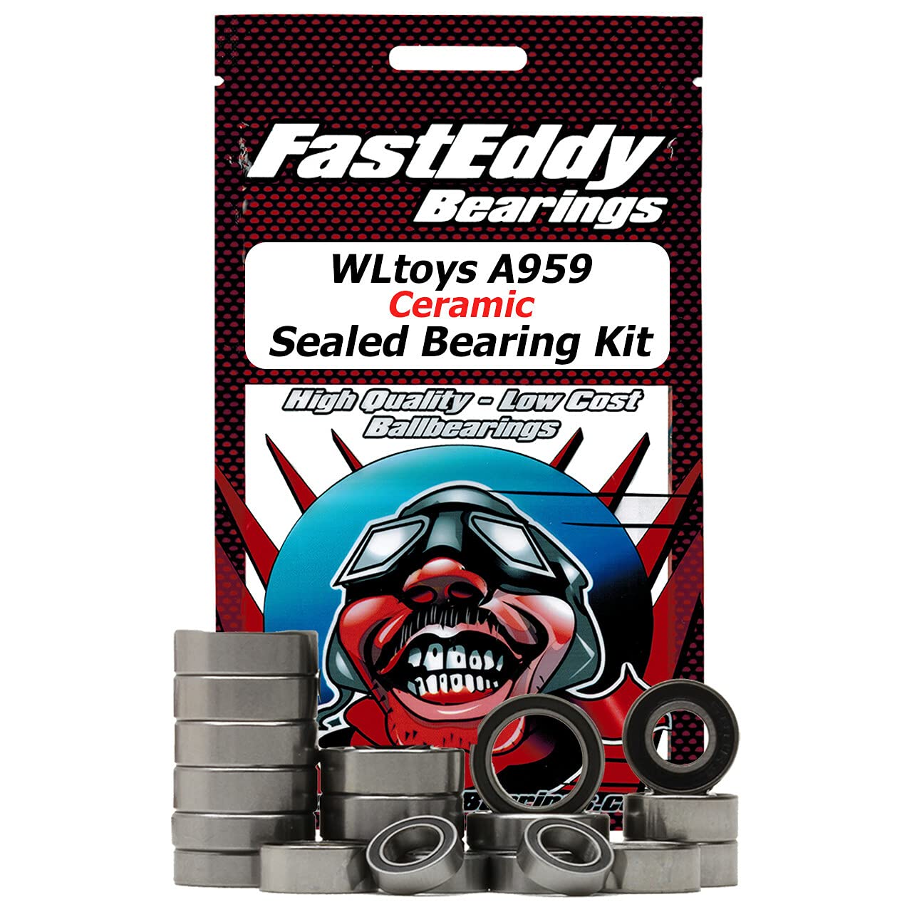 FastEddy Ceramic Sealed Bearing Kit for WLtoys A959 RC Car - High-Speed Performance Upgrade for Off-Road Racing & Bashing