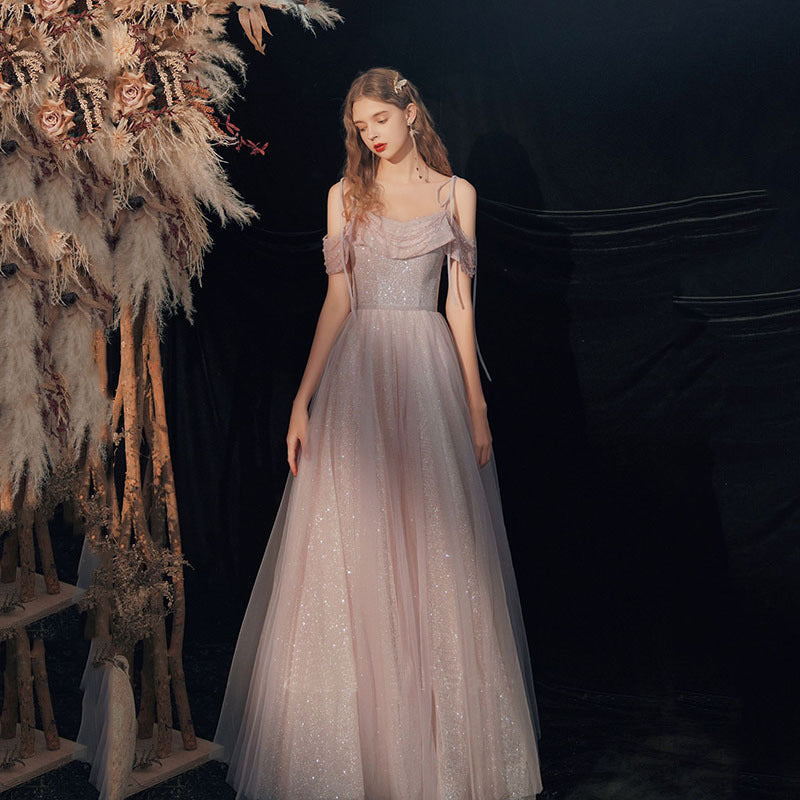 Elegant Light Purple A-Line Long Prom Dress with Spaghetti Straps - Perfect for Sweet 16, Evening Parties & Formal Events | Flattering Fit for Special Occasions