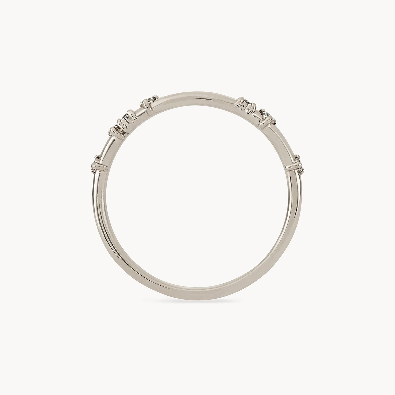 14K White Gold Alate Ring with White Diamonds - Elegant Wedding, Engagement & Anniversary Jewelry Gift for Women