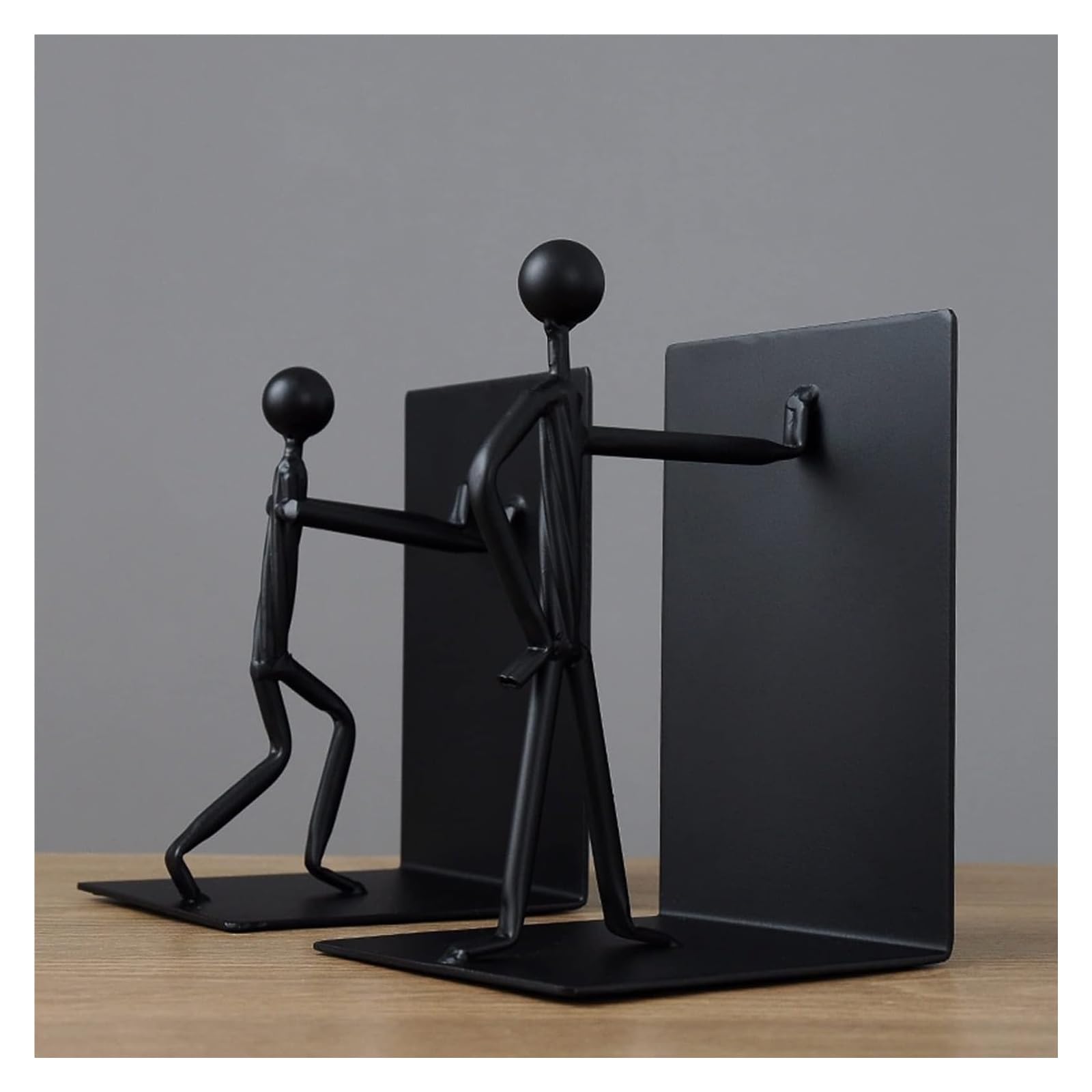 Non-Slip Metal Bookends for Heavy Books - Decorative Office & Shelf Book Supports - Perfect for Organizing Books in Home, Office, and Library