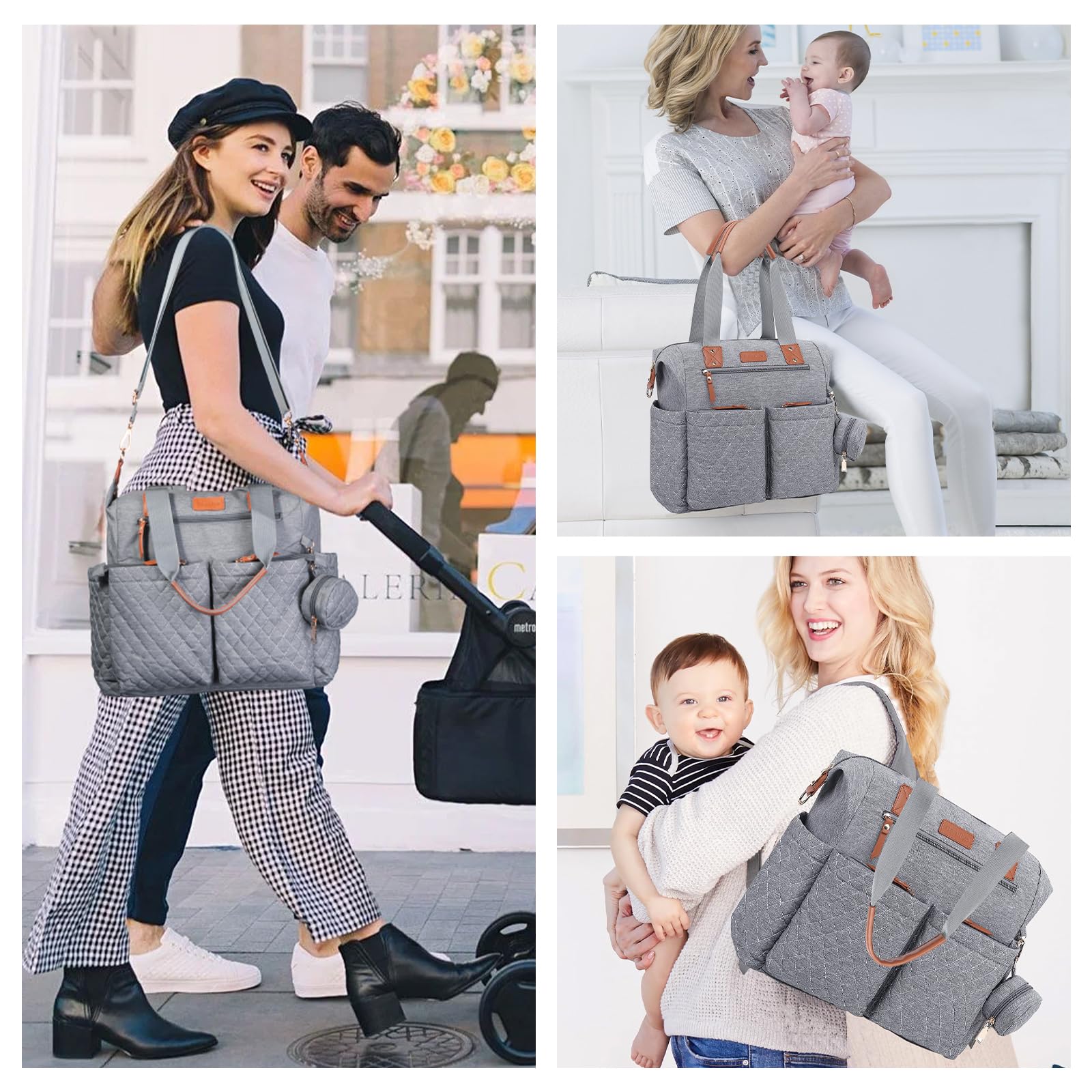 Large Capacity Diaper Bag Backpack for Women & Men - Waterproof Baby Tote with Pacifier Case & Changing Pad - Perfect Travel Diaper Bag for New Moms & Dads - Ideal for Daycare, Airport Travel & Family Outings