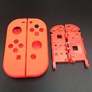 Original Nintendo Switch Joy-Con Controller Replacement Full Housing Faceplate Handle Shell Case Cover with Battery Middle Frame (Orange) - Perfect for DIY Repairs, Customization & Gaming Accessories