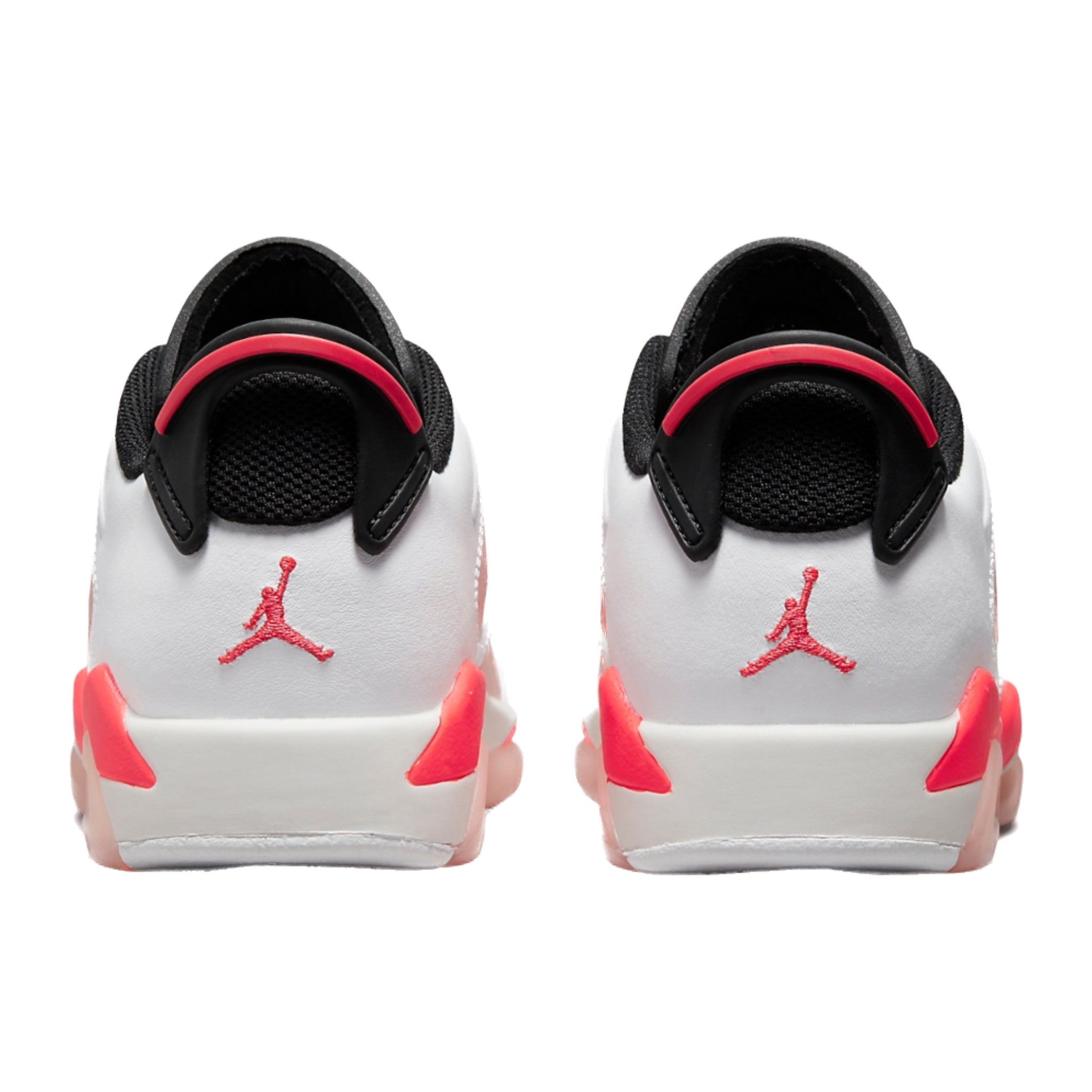 Air Jordan 6 Retro Low GS Basketball Shoes - White/Infrared/Black - Comfortable Sneakers for Girls, Kids & Teens - Perfect for Basketball, Casual Wear & Street Fashion