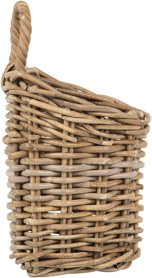 KOUBOO Kobo Wall Basket - Small Gray-Brown Woven Storage Organizer for Bathroom, Kitchen, Office & Home Decor