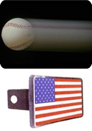 Blazing Baseball Black Trailer Hitch Cover - Heavy Duty 2.5