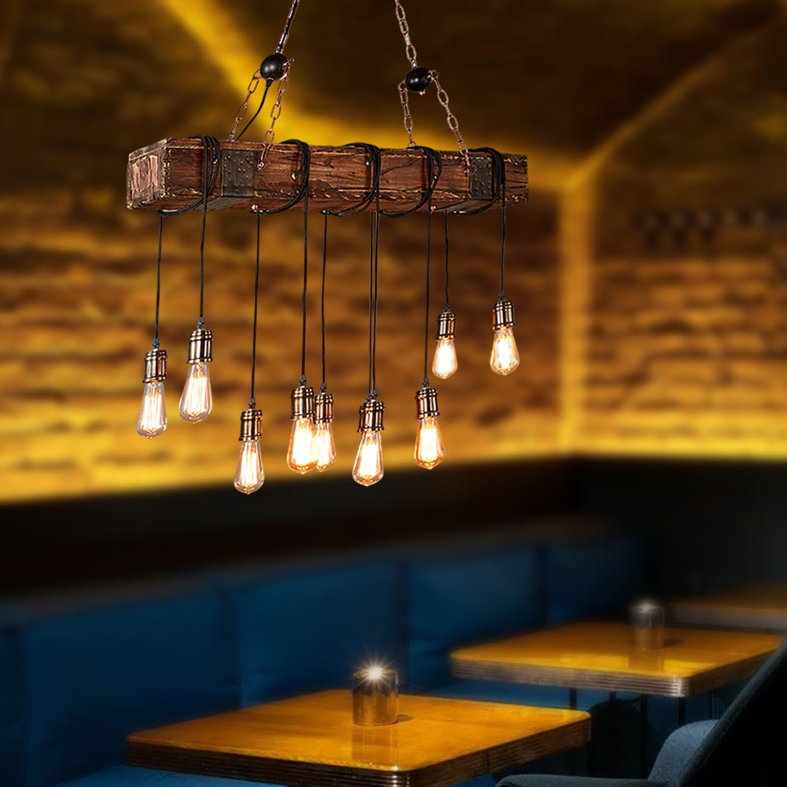 TFCFL Vintage Industrial Pendant Light - Retro Ceiling Fixture & Farmhouse Chandelier for Dining Room, Kitchen Island, Bar and Cafe Lighting | Durable Metal Cage Design with Edison Bulb Compatibility