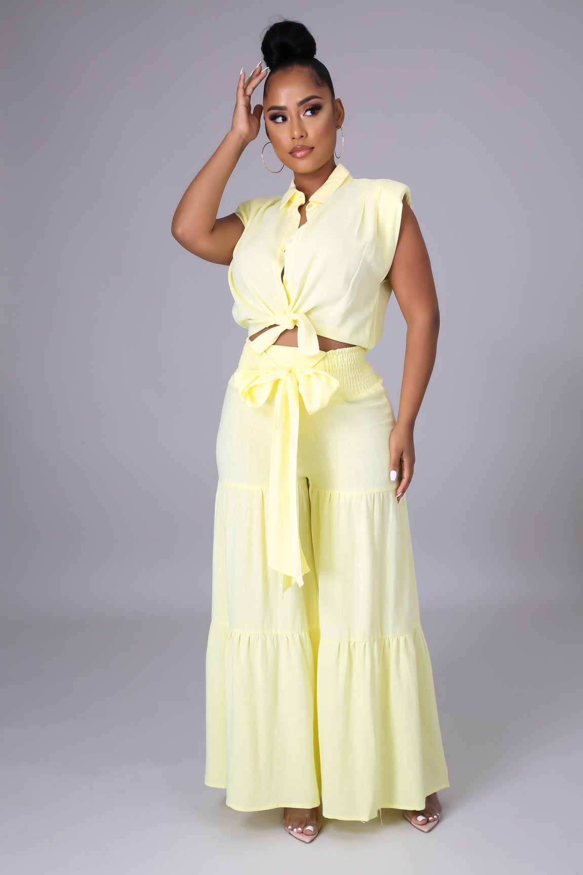 Stylish Yellow 2-Piece Pant Set for Women - Comfortable Lounge & Casual Outfit - Perfect for Beach, Travel, and Relaxation