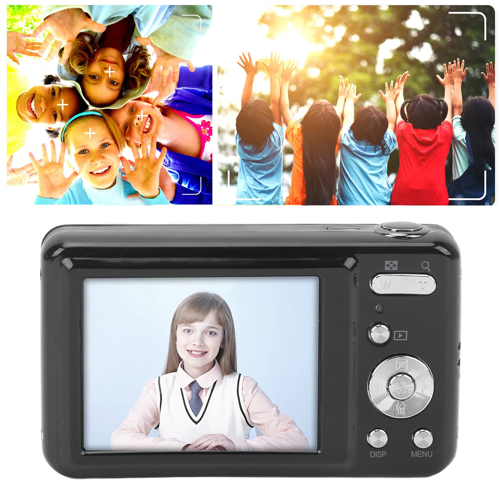 48MP Mini Digital Camera with 8X Zoom & LCD Screen - Perfect for Vlogging, Kids & Teens Gifts (Black)