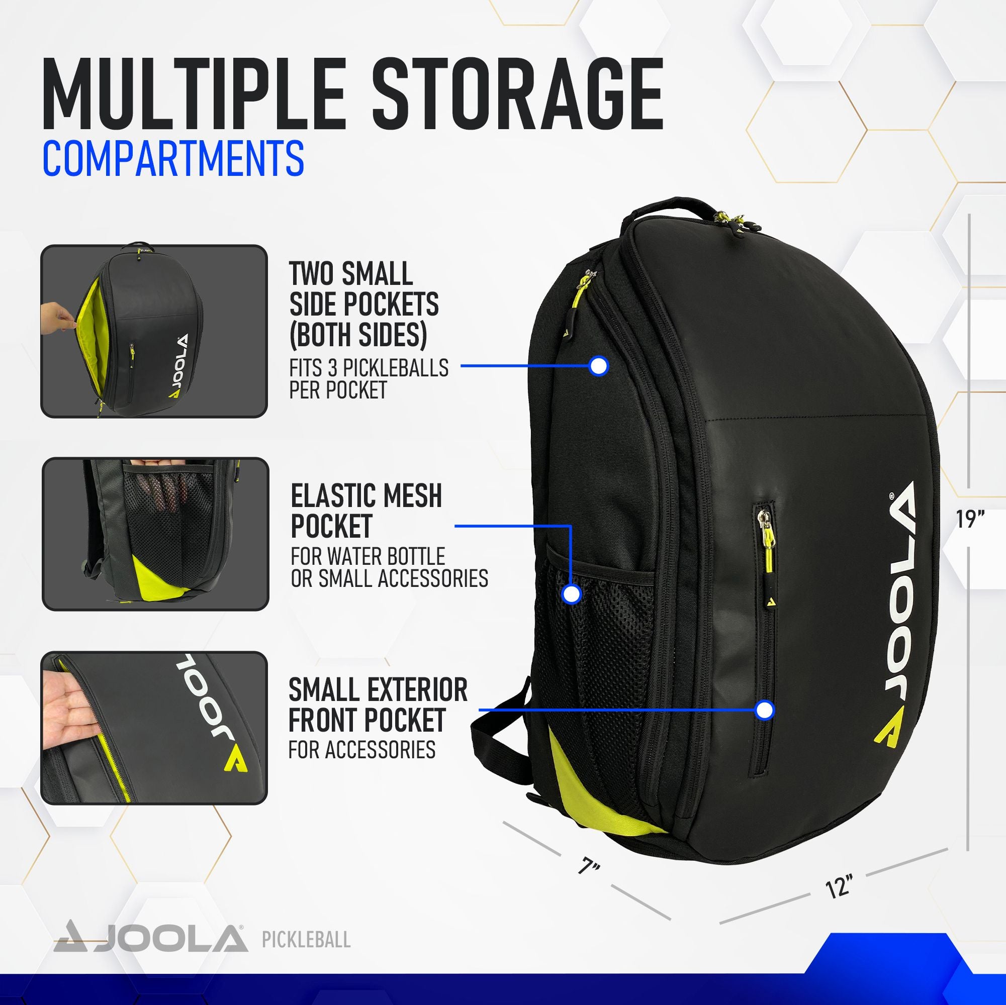 **JOOLA Vision II Table Tennis Backpack - Black | Durable & Spacious Ping Pong Bag for Paddles, Balls & Gear | Perfect for Tournaments, Training & Travel**
