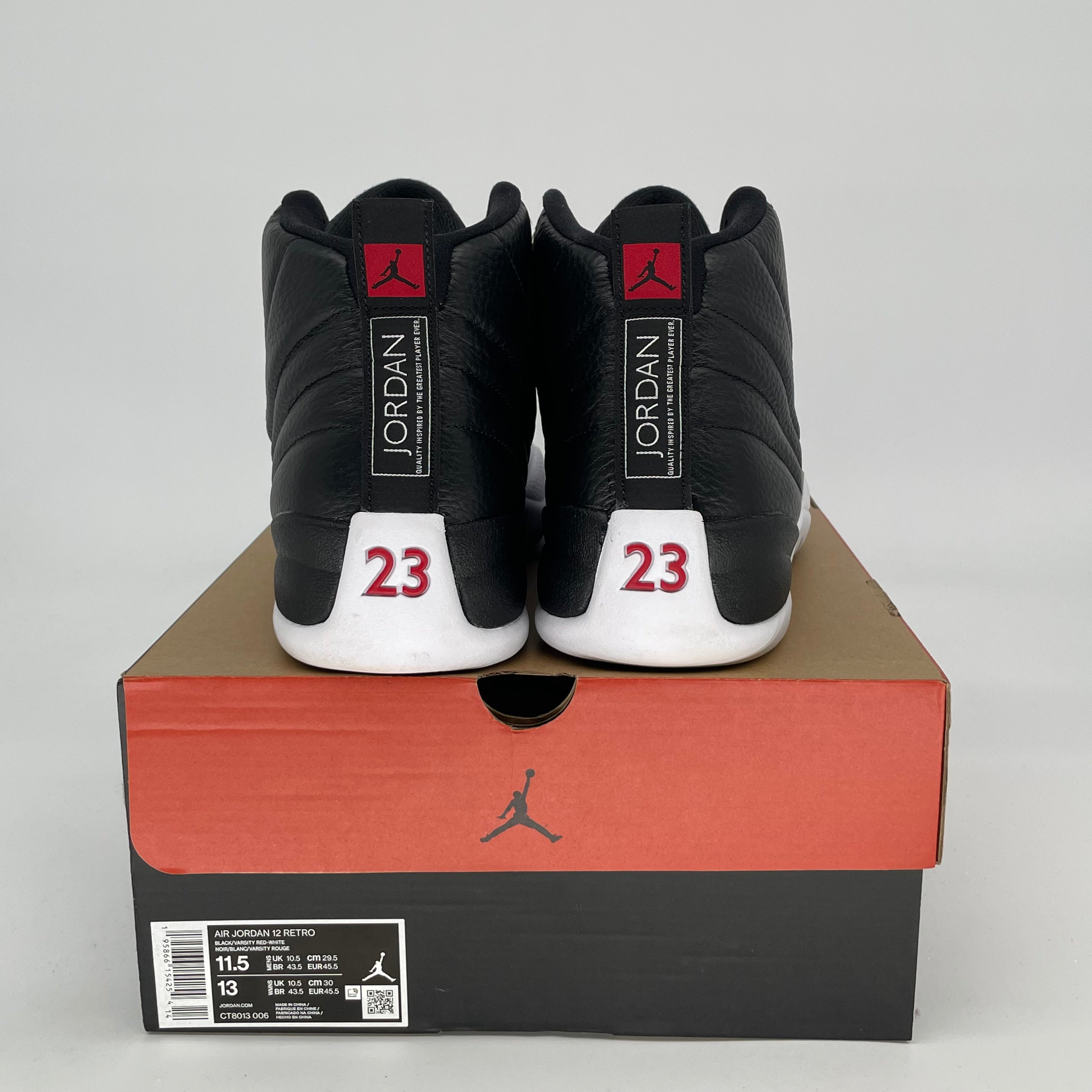 AIR JORDAN 12 PLAYOFFS Basketball Shoes Men's Size 11.5 Black/Red CT8013-006 - Perfect for NBA Games, Streetwear & Sneaker Collectors