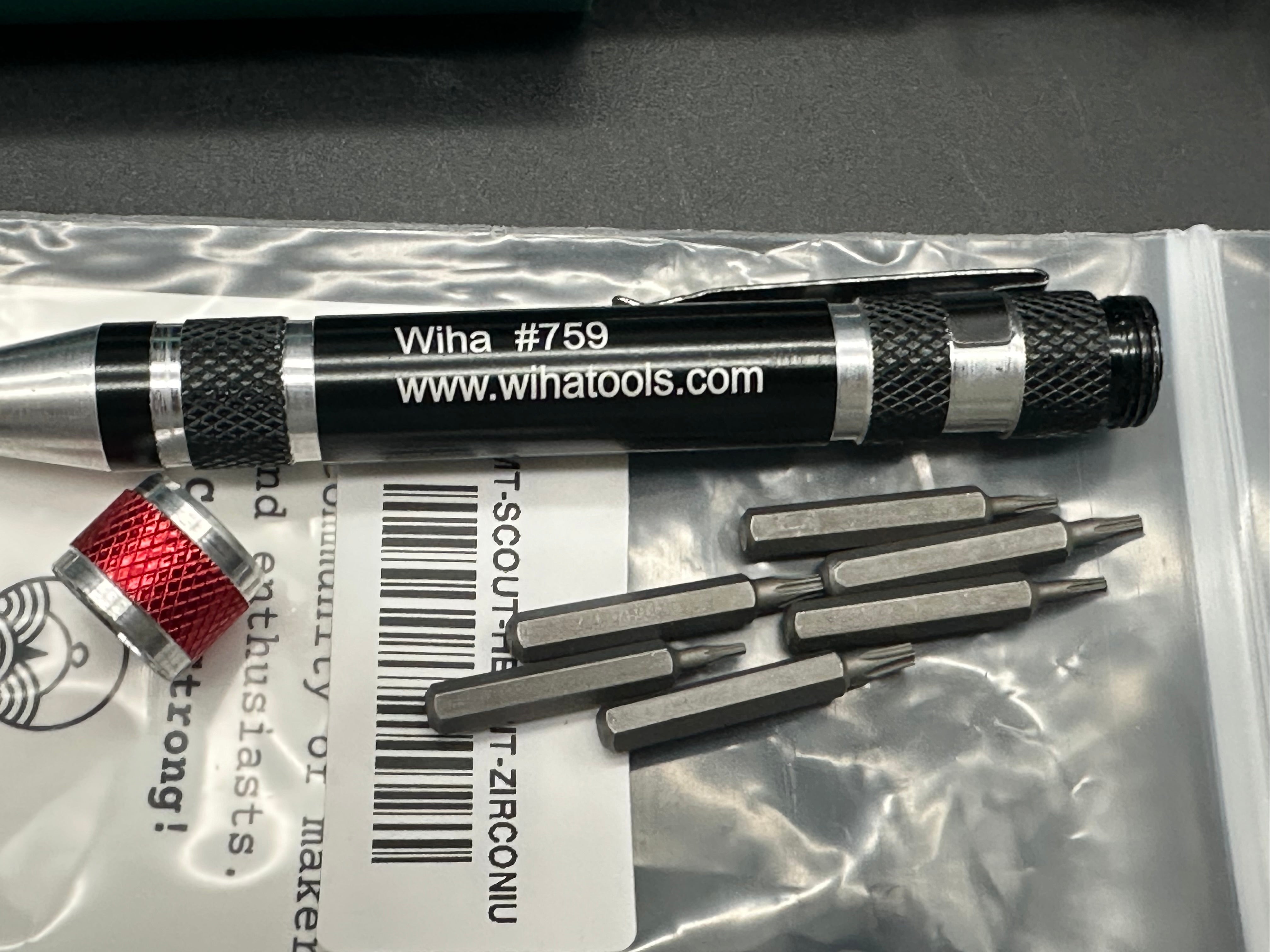 Scout Leather Co. Hex Bit Driver - Zirconium Limited Edition with Wiha Bit Selector 1/4