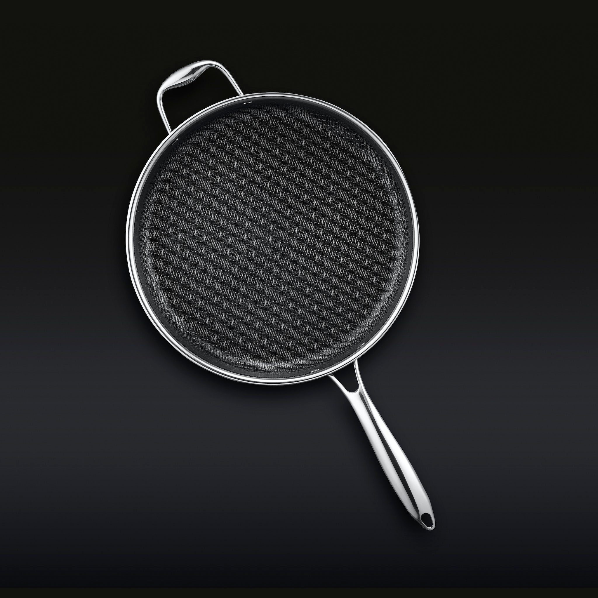 5L Hybrid Deep Sauté Pan with Glass Lid - Nonstick Skillet for Frying, Braising & Stir-Frying - Perfect for Home Cooking & Restaurant Use