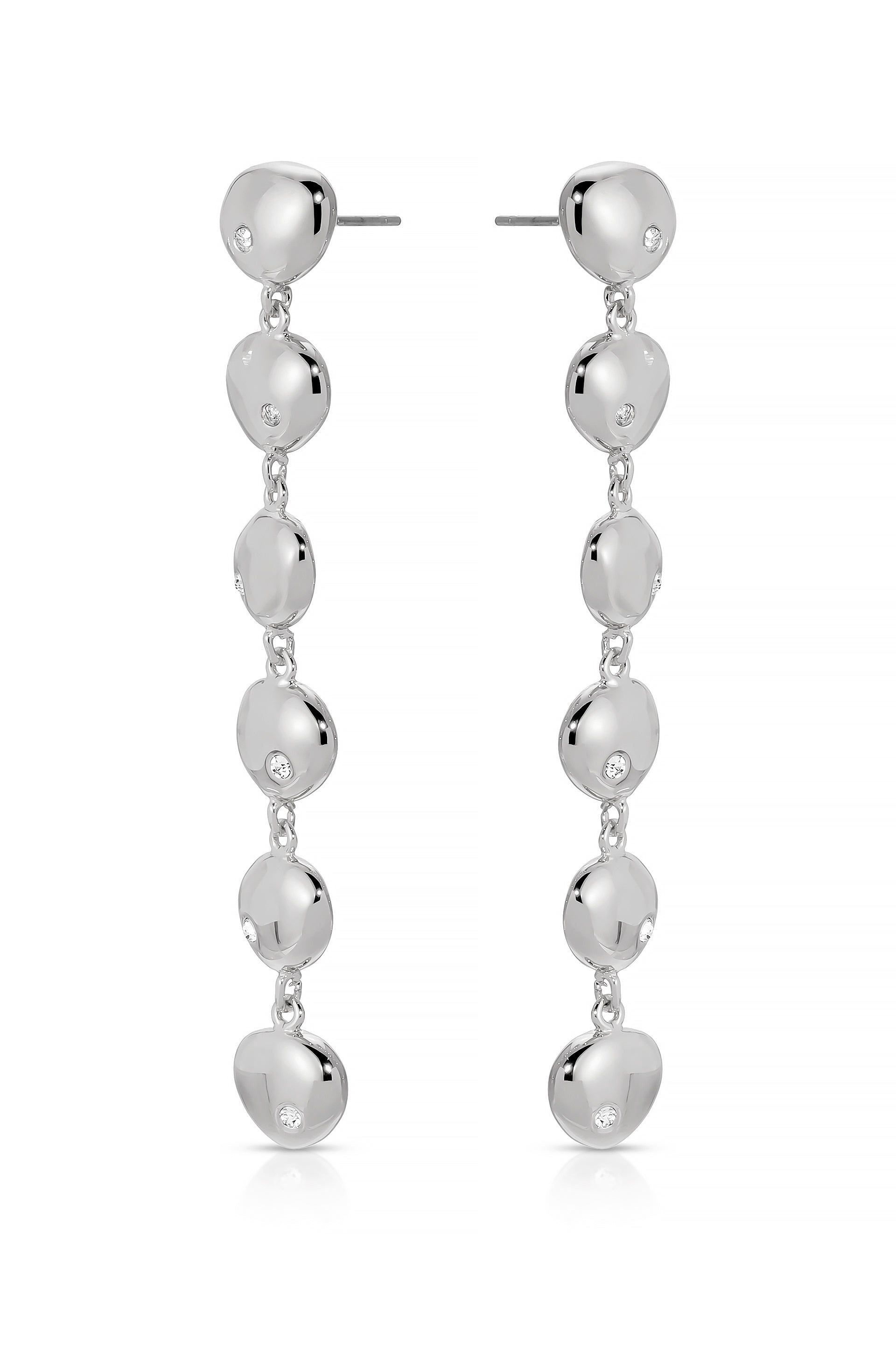 Polished Pebble Linear Dangle Earrings for Women - Minimalist Stone Drop Earrings - Perfect for Office, Date Night & Special Occasions
