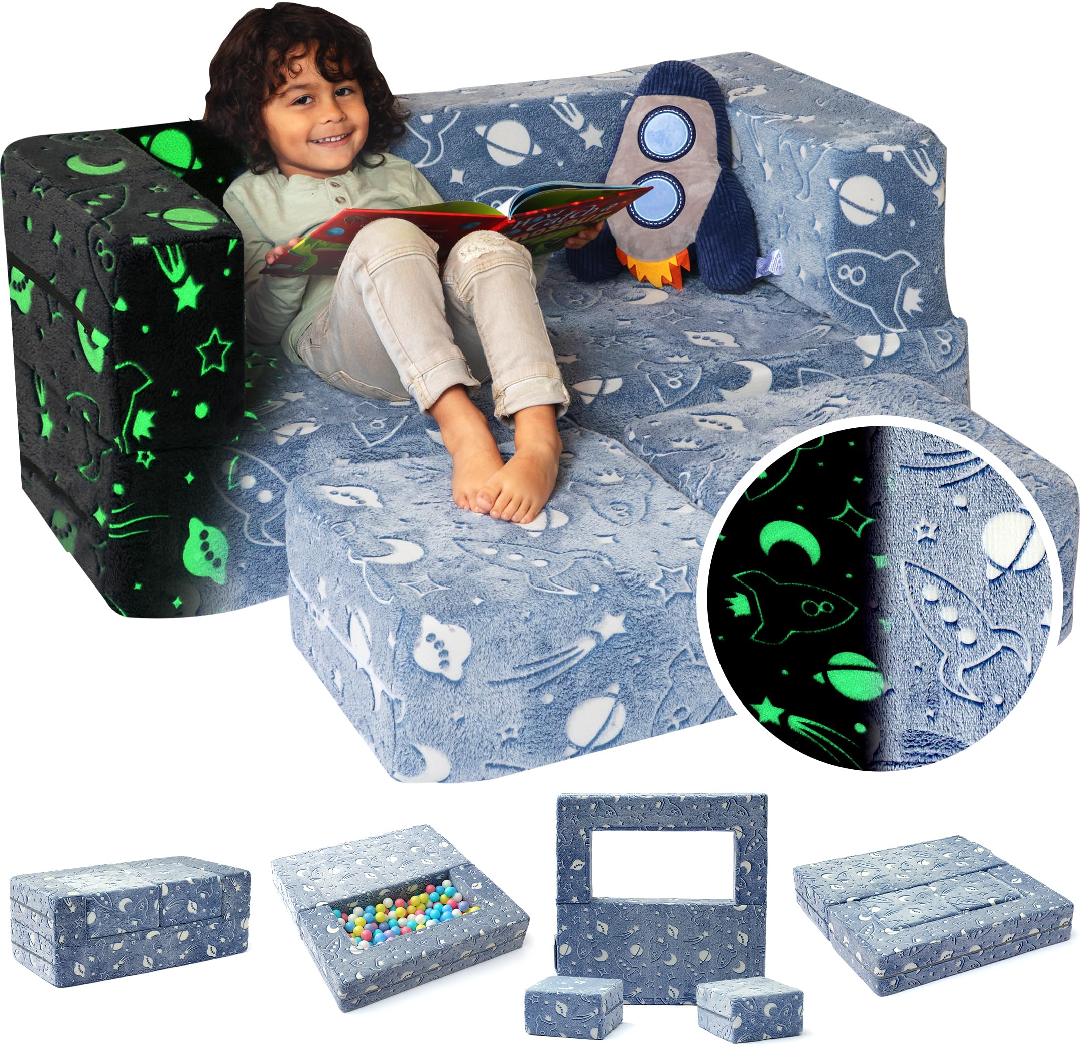 Modular Kids Play Couch Set - Soft Foam Toddler Sofa for Playroom, Nursery & Living Room | Safe & Durable Children's Furniture for Playtime, Reading & Relaxation