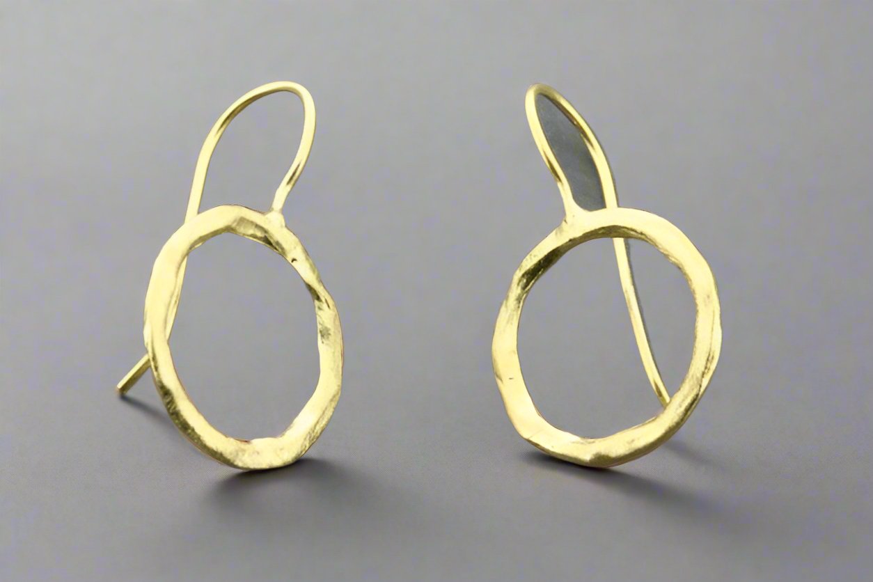 22K Gold Plated Sterling Silver Circle Earrings for Women - Elegant Hoop Earrings for Everyday Wear & Special Occasions