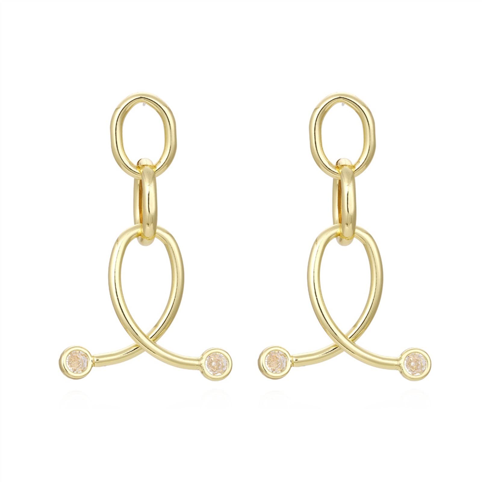BMINO Simple Metal Hollow Earrings for Women - Exaggerated Classic Fashion Hoop Earrings, Wedding Jewelry Gifts (Gold) - Perfect for Bridal, Party & Everyday Wear