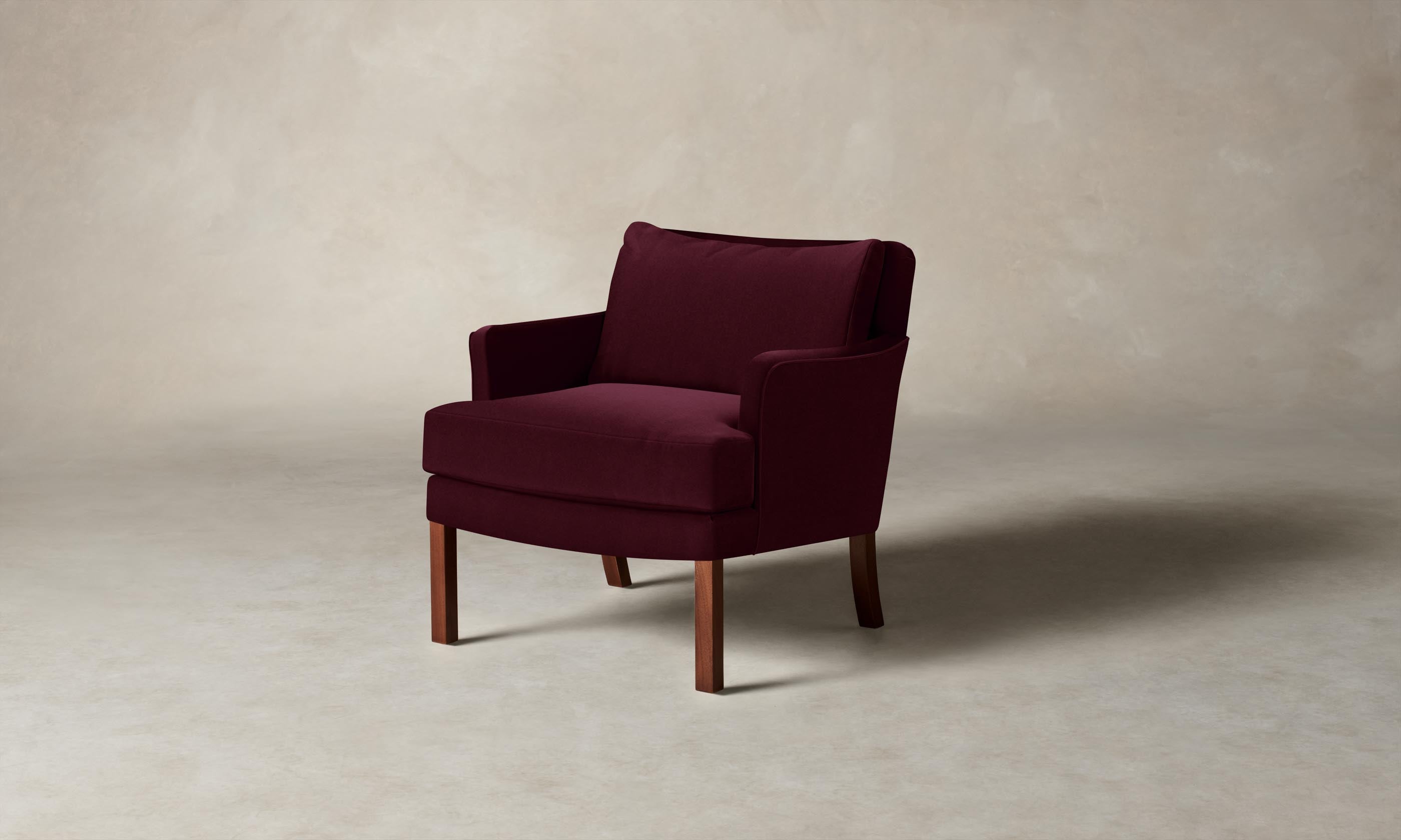 Premium Mohair Crimson Kaye Chair - Elegant & Comfortable Upholstered Armchair for Living Room, Lounge & Office - Perfect for Relaxing & Stylish Home Decor