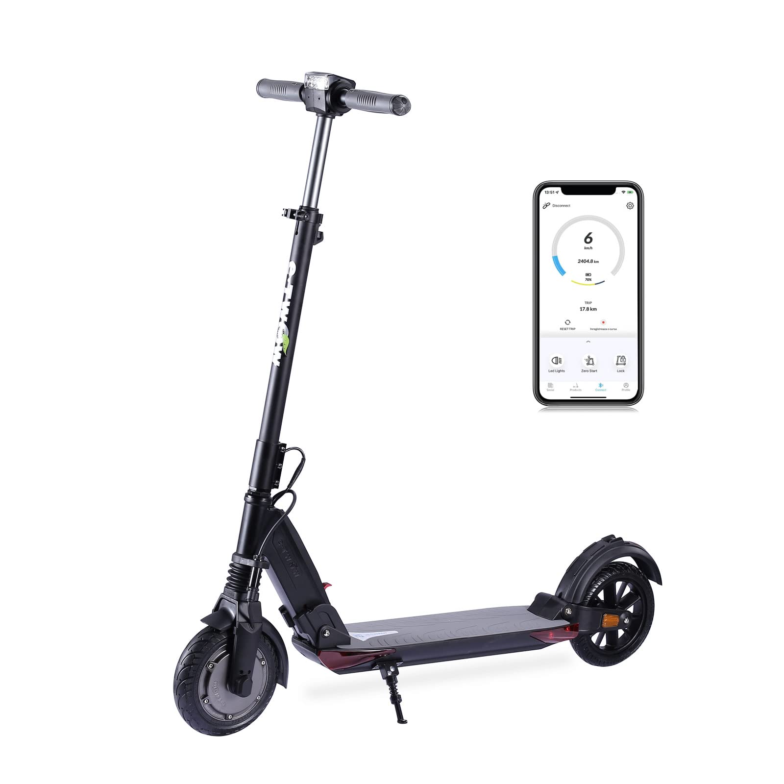 E-TWOW Booster ES Electric Scooter - 500W Powerful Motor, 18.6 MPH Max Speed, Foldable & Lightweight Commuter Scooter for Adults & Teens - Perfect for Urban Commuting, Campus Travel & Last-Mile Transportation